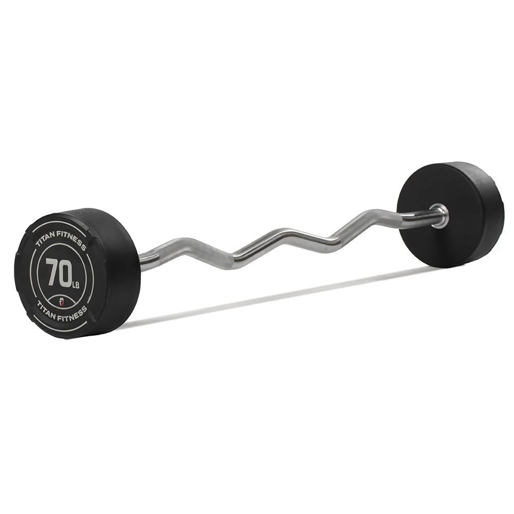 70 LB EZ Curl Fixed Urethane Barbell