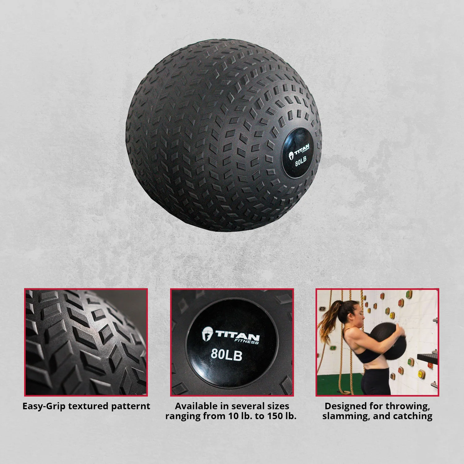 Scratch and Dent - 80 lb. Rubber Tread Slam Ball - FINAL SALE - Image 2