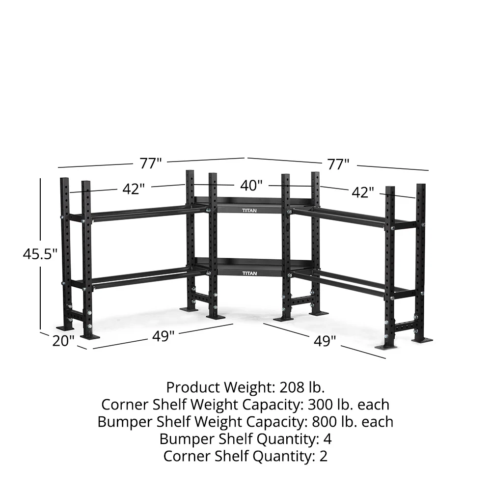 Scratch and Dent, Elite Series 2-Tier Mass Storage System with 42" Bumper Plate & Corner Shelves - Image 10