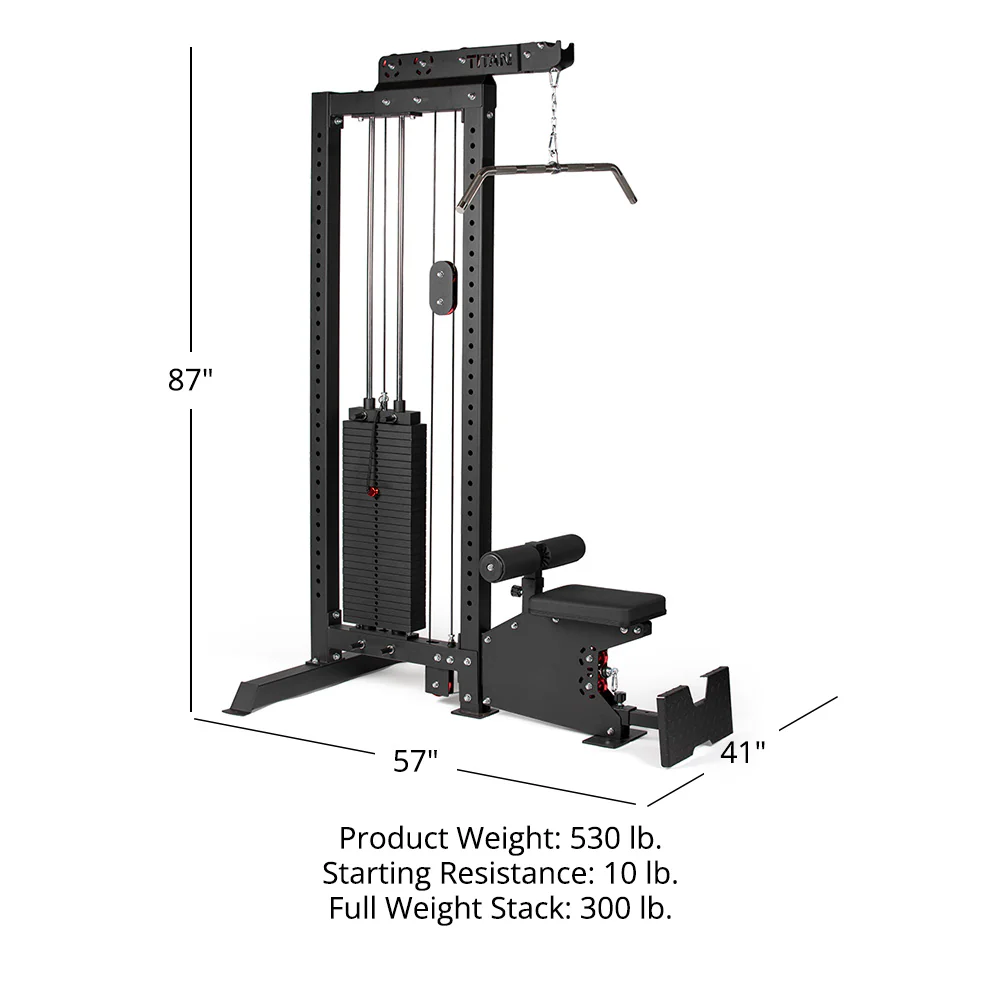 Lat Tower Pulldown & Cable Row Machine | 10 - 300 LB Selector - Image 12