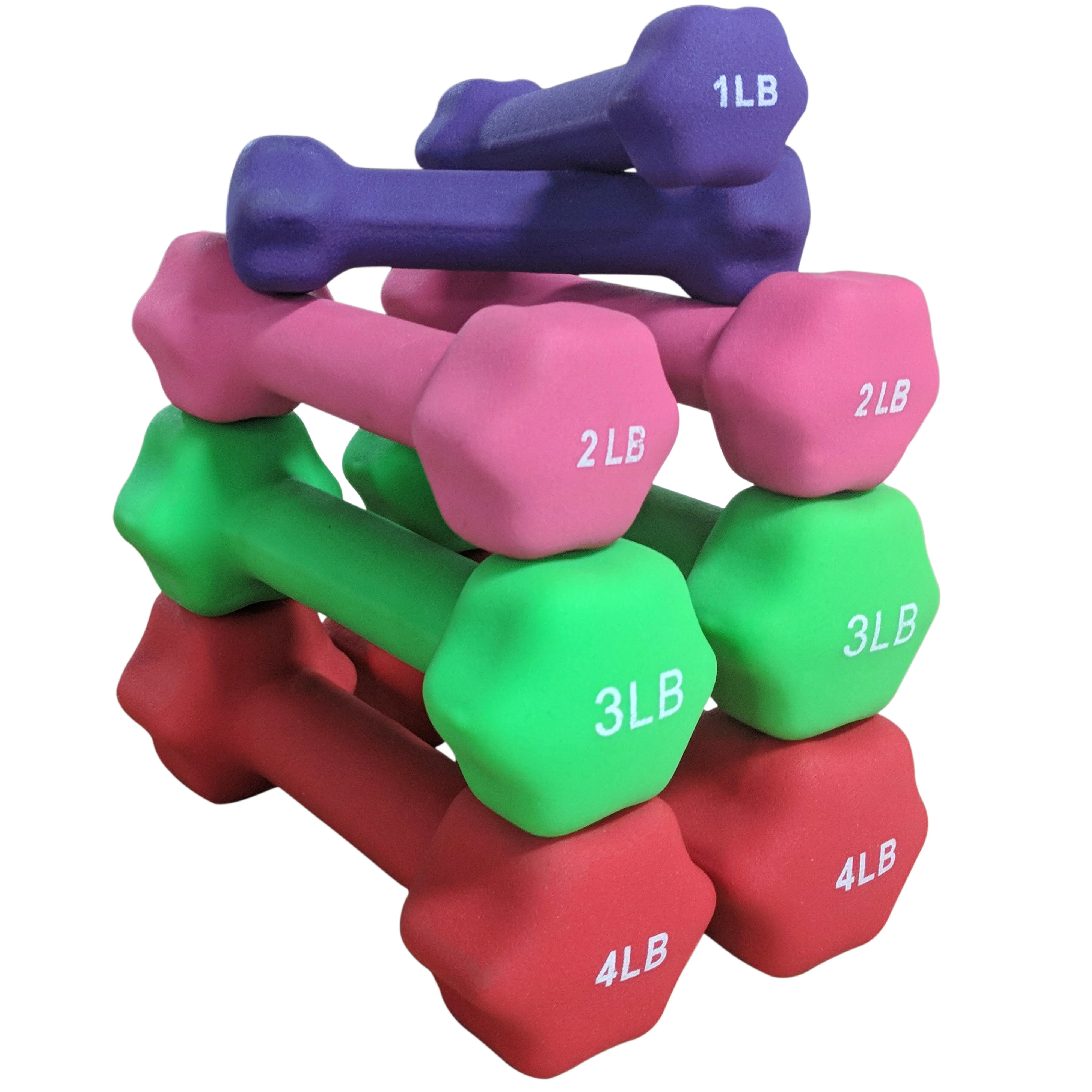 Scratch and Dent, Neoprene Light Weight Dumbbell Set - 1, 2, 3 , 4 LB - Image 2
