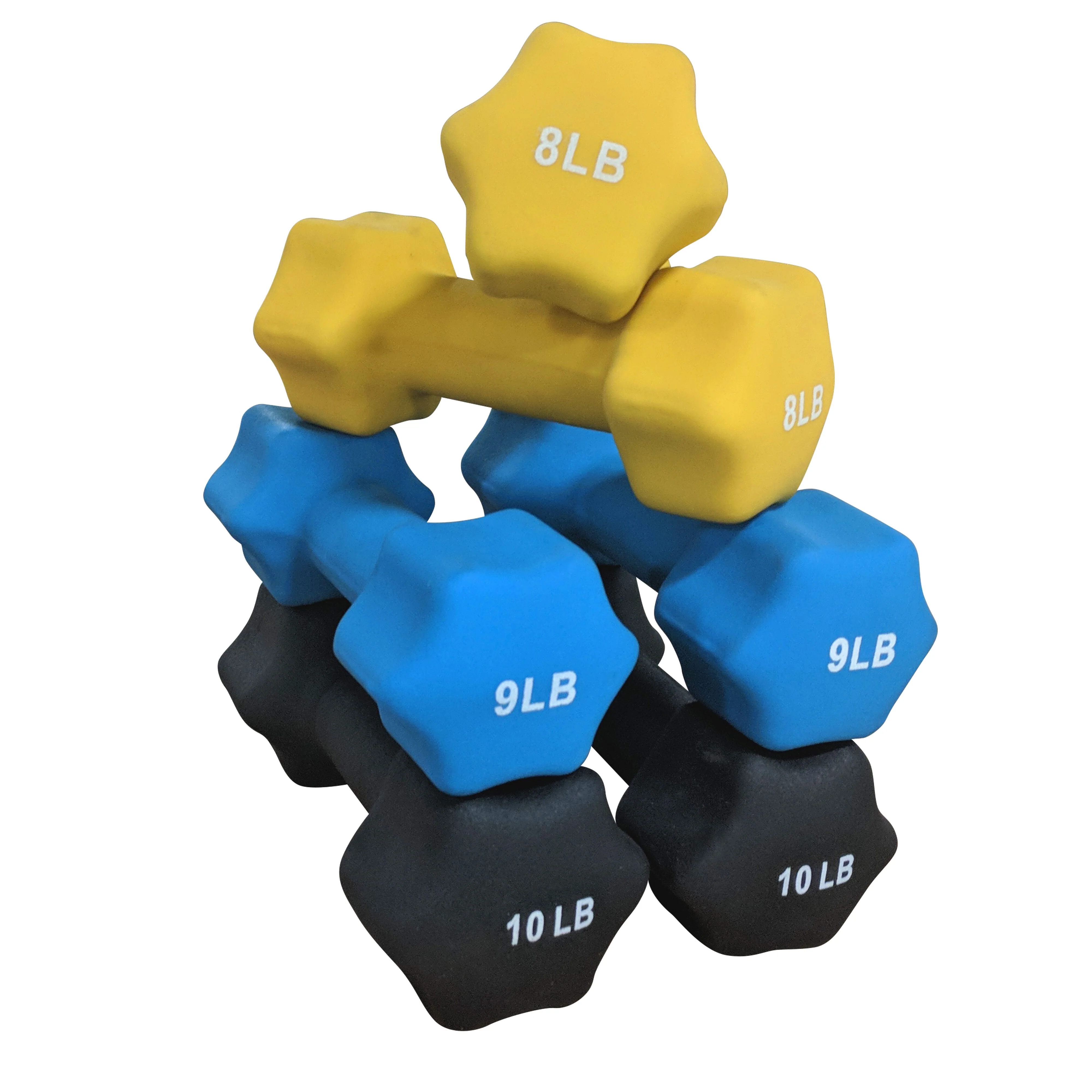 Scratch and Dent, Neoprene Light Weight Dumbbell Set - 8, 9, 10 LB - Image 2