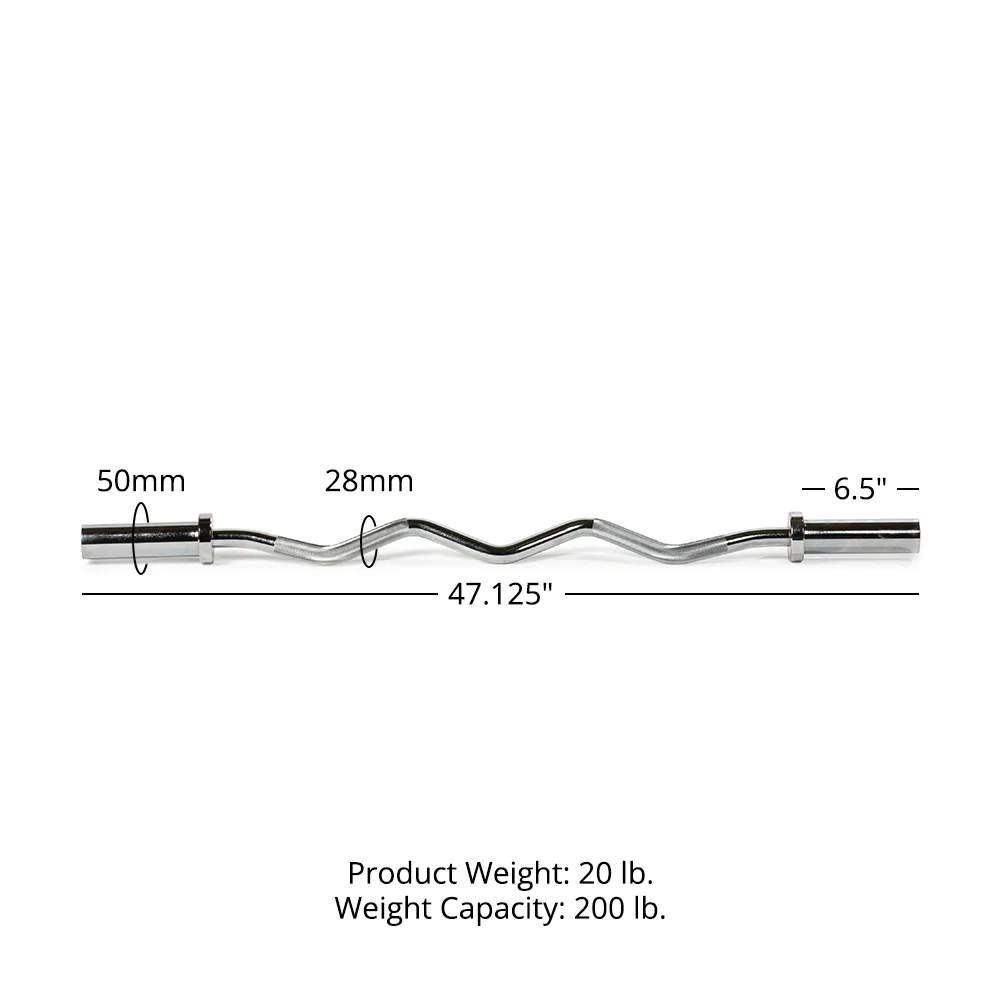 Scratch and Dent, Performance Series Olympic EZ Curl Barbell - Image 8