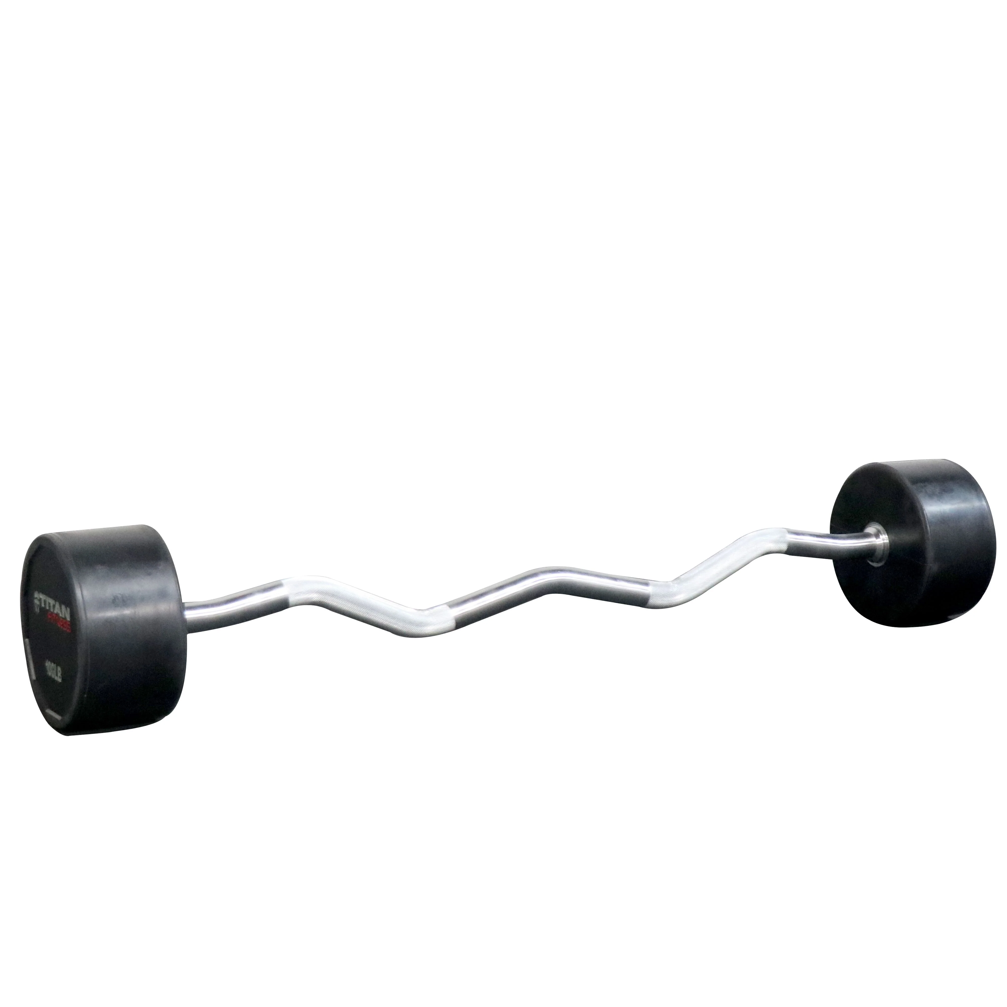 Scratch and Dent - Rubber Fixed Barbell – EZ Curl – 100 LB - FINAL SALE - Image 2