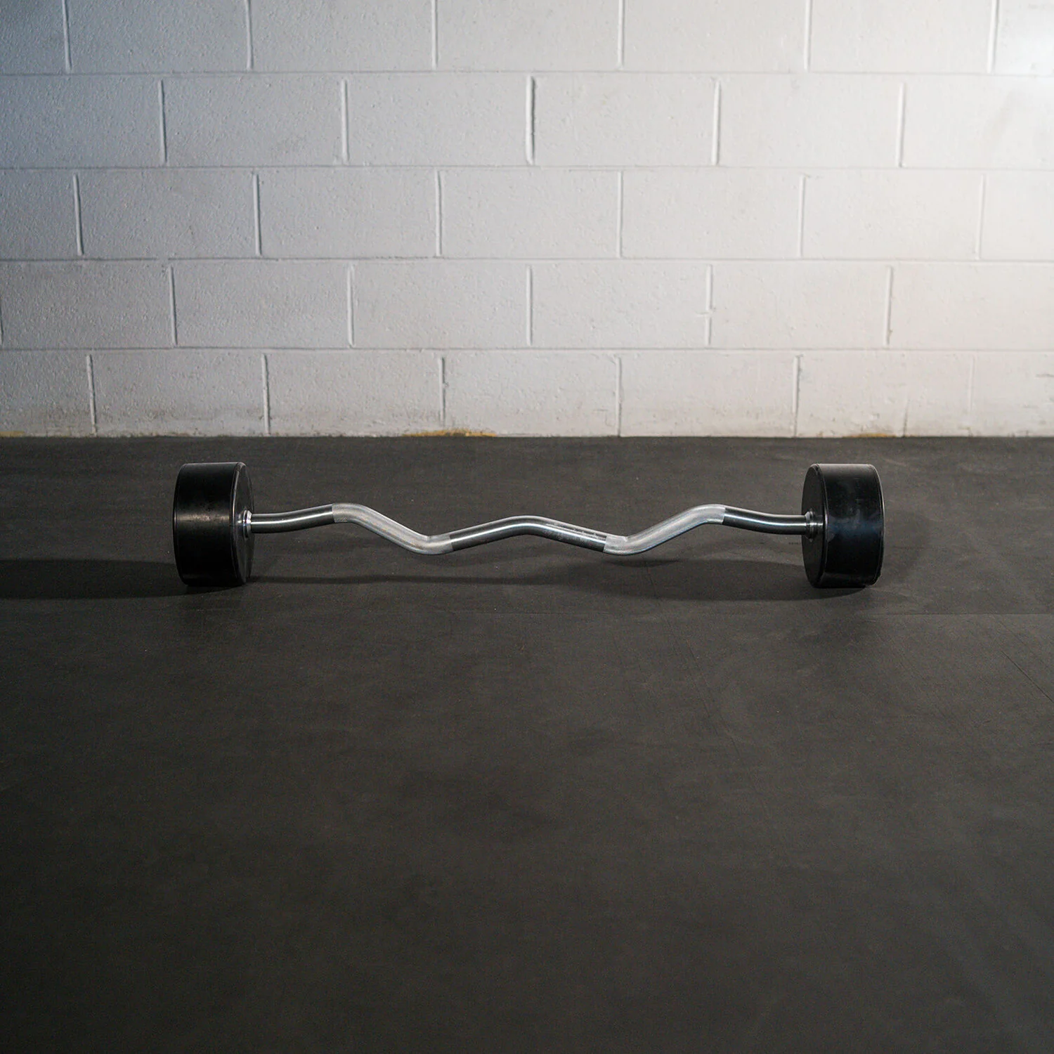 Scratch and Dent - Rubber Fixed Barbell – EZ Curl – 90 LB - FINAL SALE - Image 4