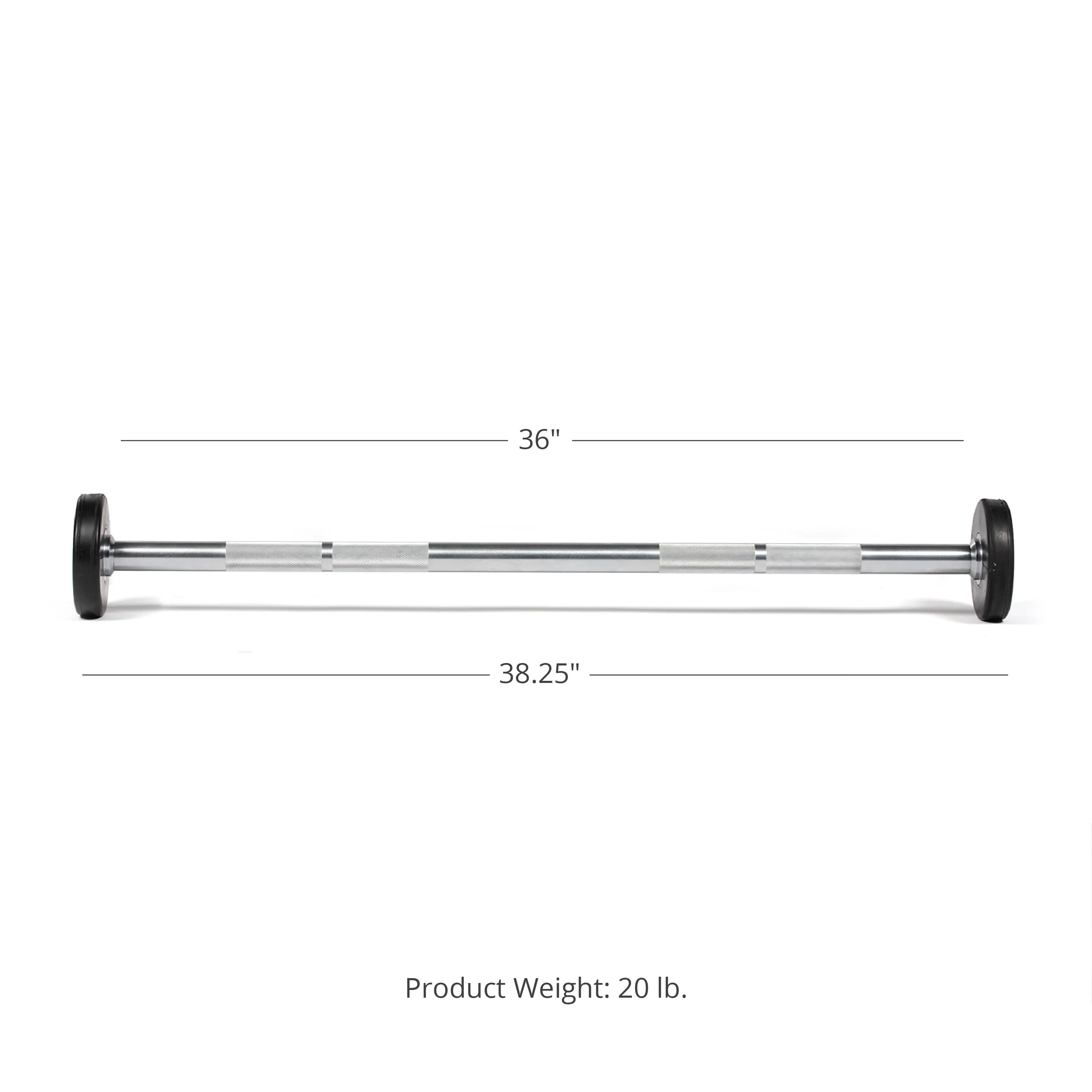 Scratch and Dent - Rubber Fixed Barbell | Straight | 20 LB - FINAL SALE - Image 2