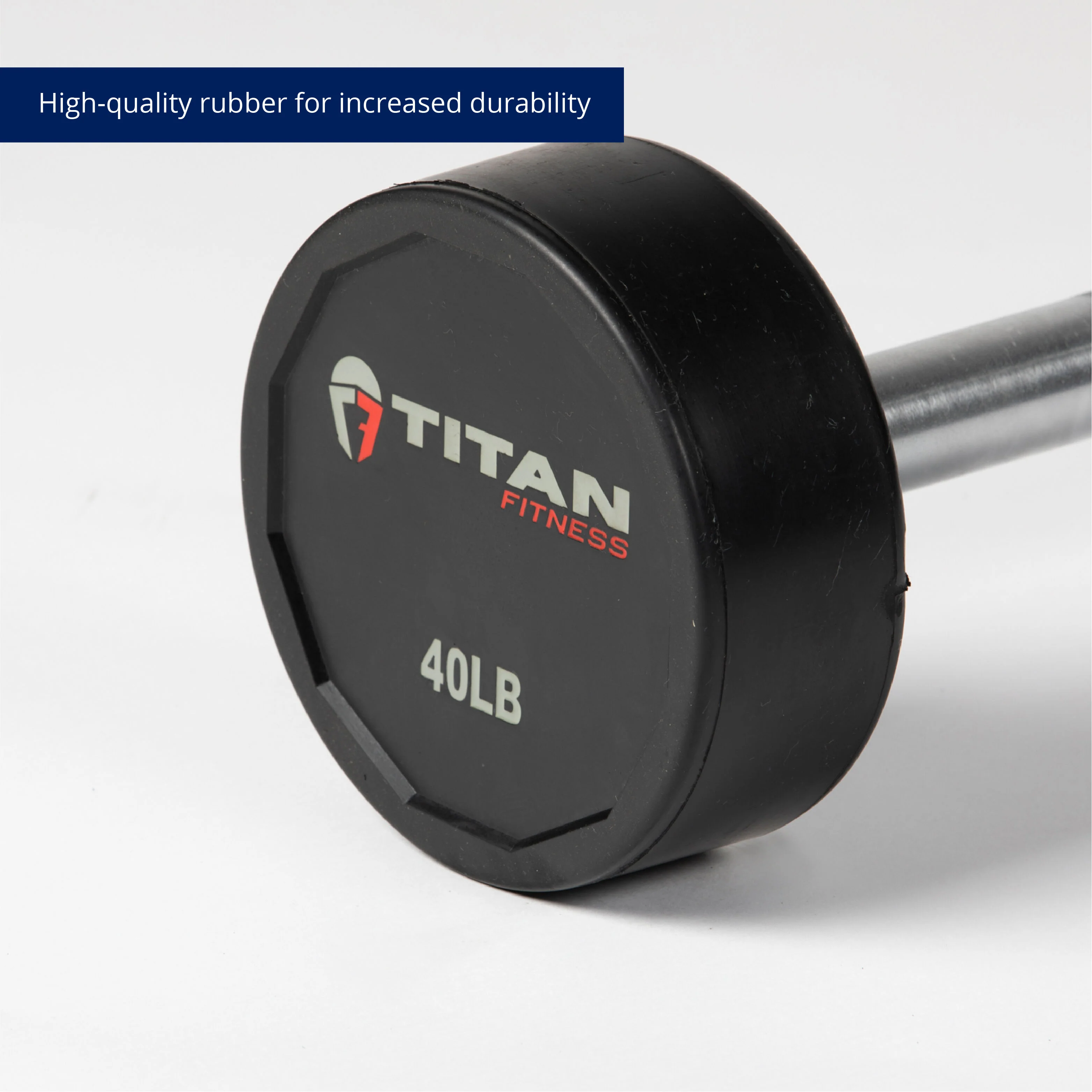 Scratch and Dent - Rubber Fixed Barbell | Straight | 40 LB - FINAL SALE - Image 6