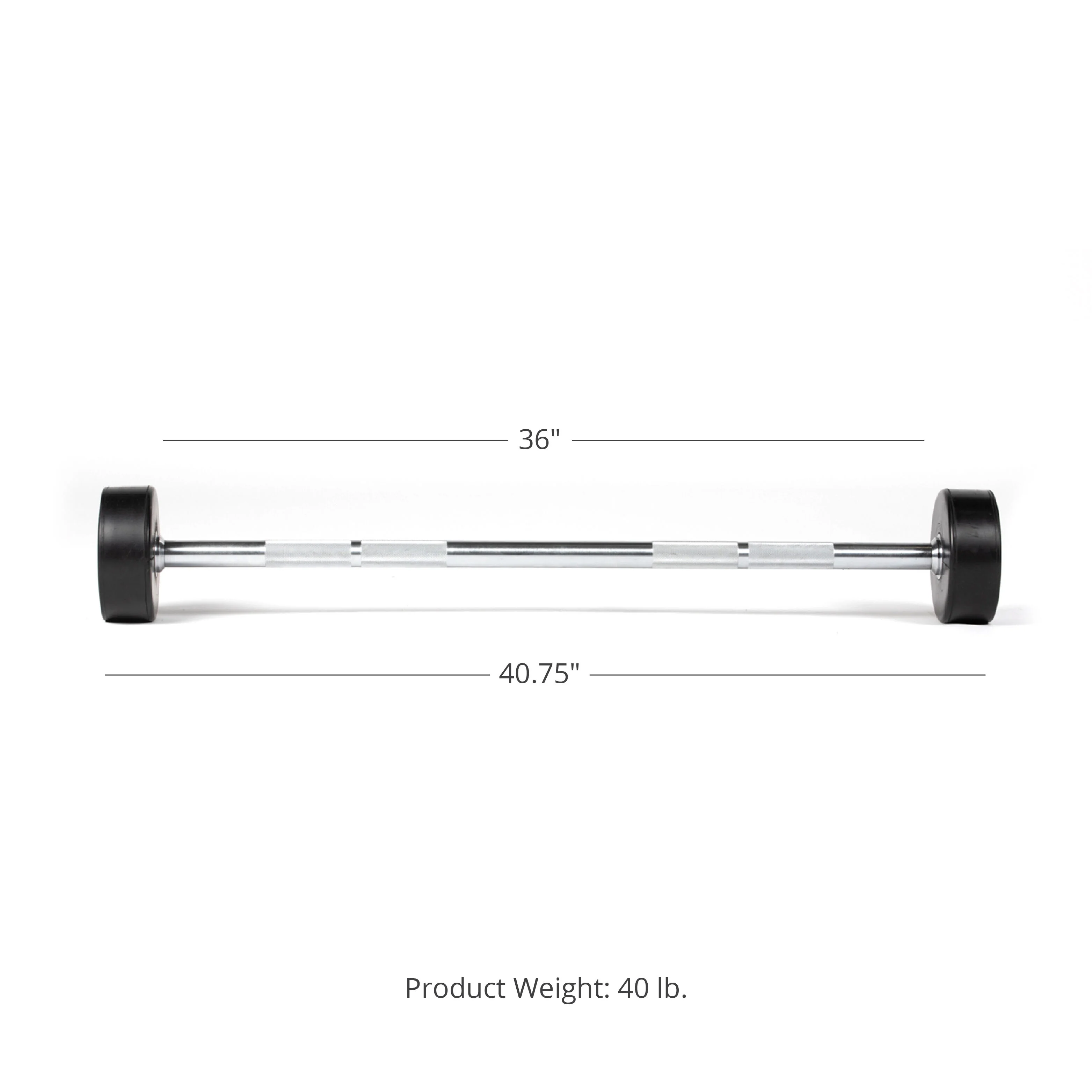 Scratch and Dent - Rubber Fixed Barbell | Straight | 40 LB - FINAL SALE - Image 7