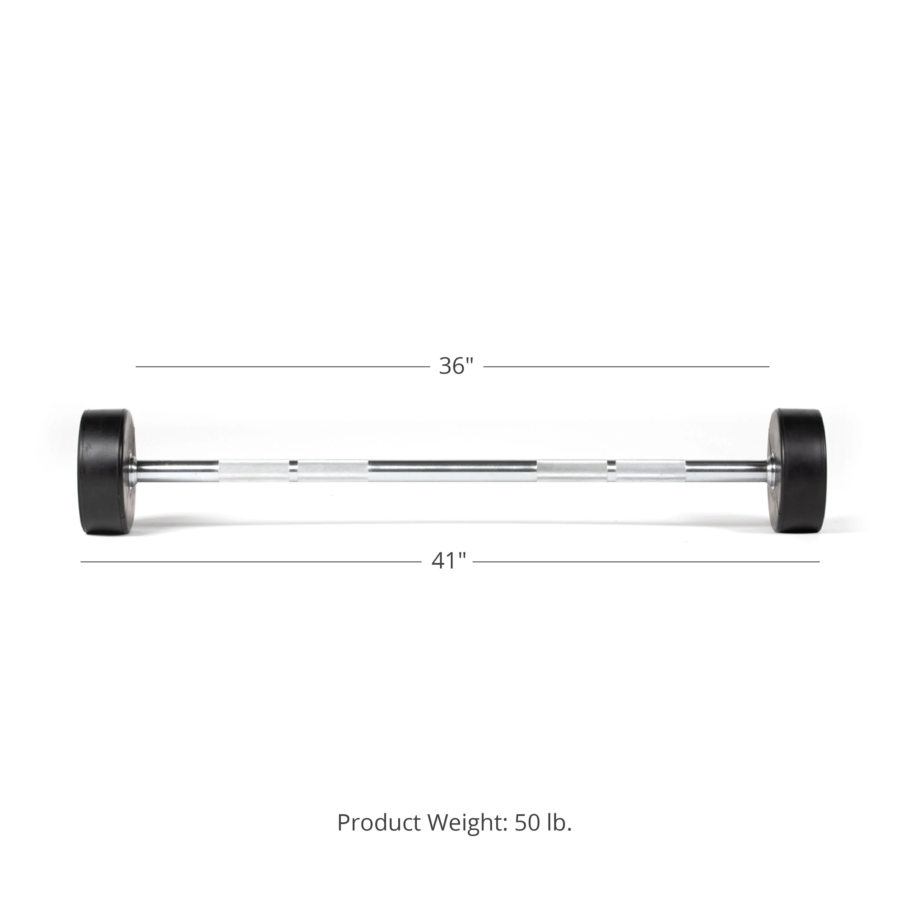 Scratch and Dent - Rubber Fixed Barbell | Straight | 50 LB - FINAL SALE - Image 2