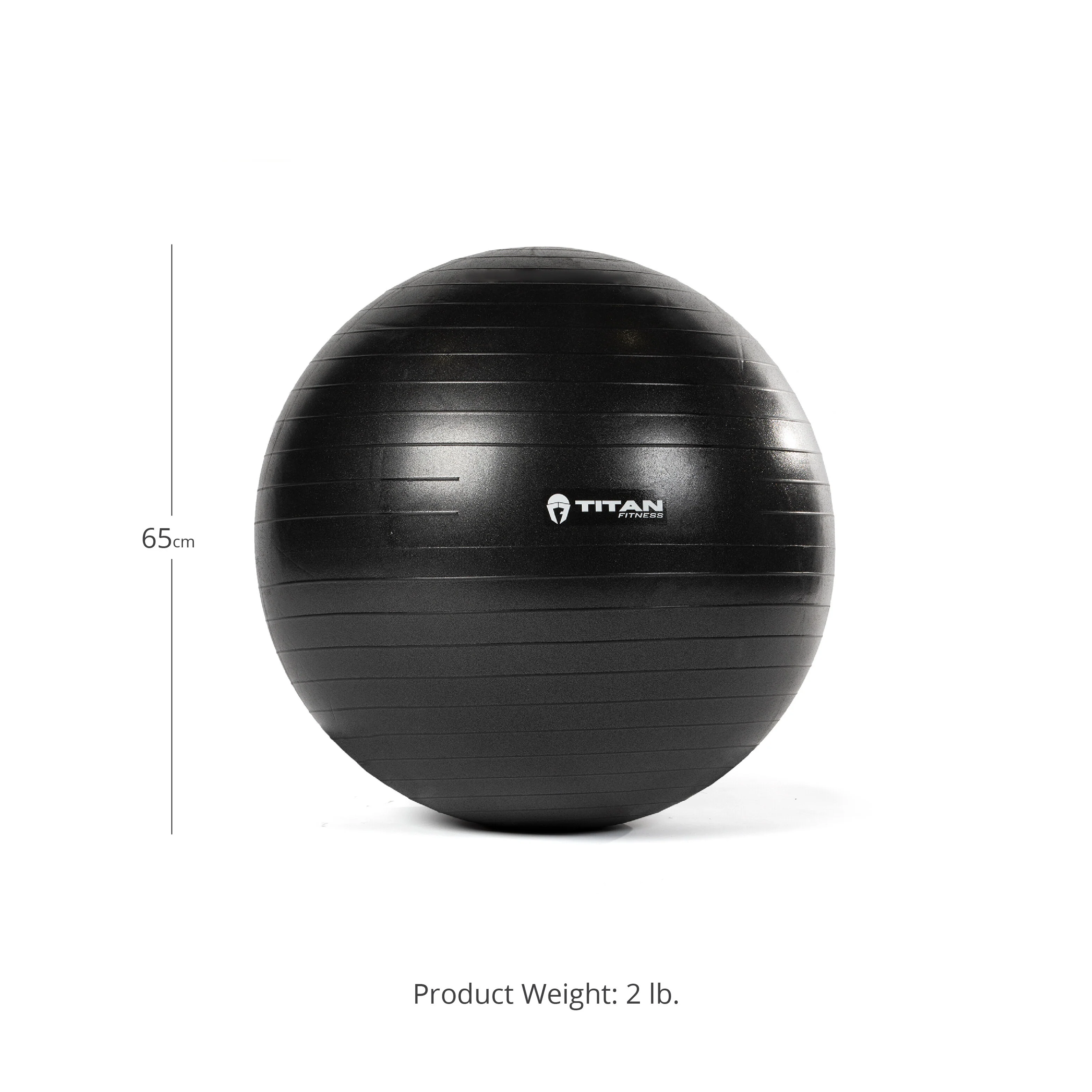 Scratch and Dent - Titan Fitness Exercise Stability Ball Black 65cm Yoga Pilates Anti Burst w/ Pump - FINAL SALE - Image 2