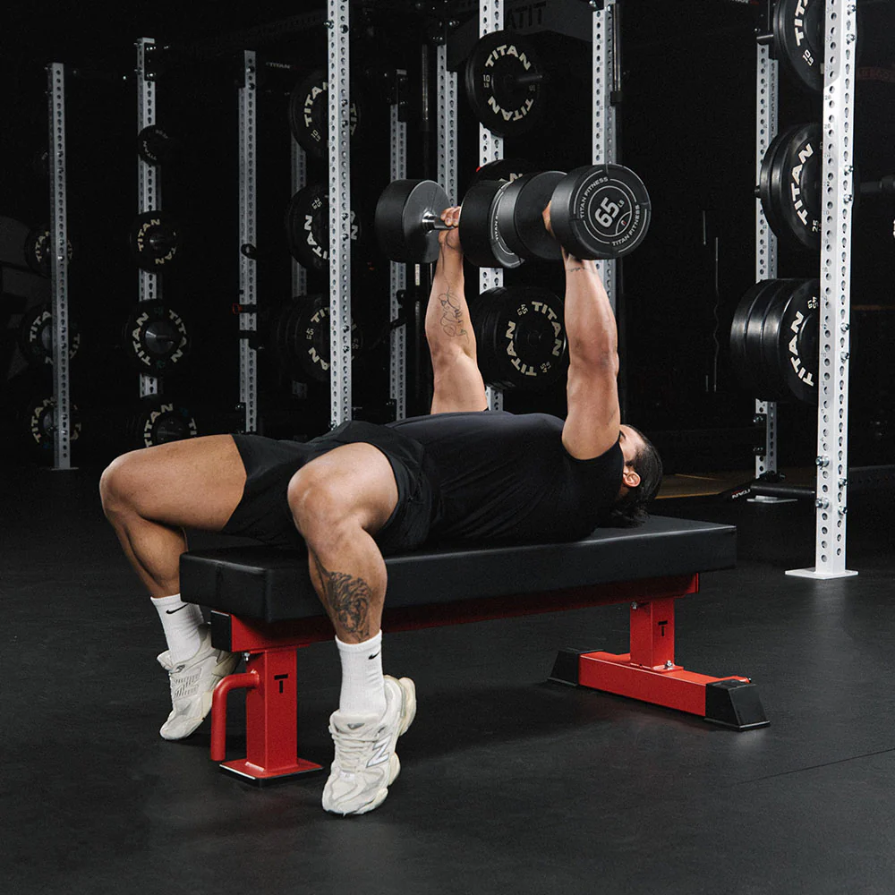 TITAN Series Single Post Flat Bench - Image 17