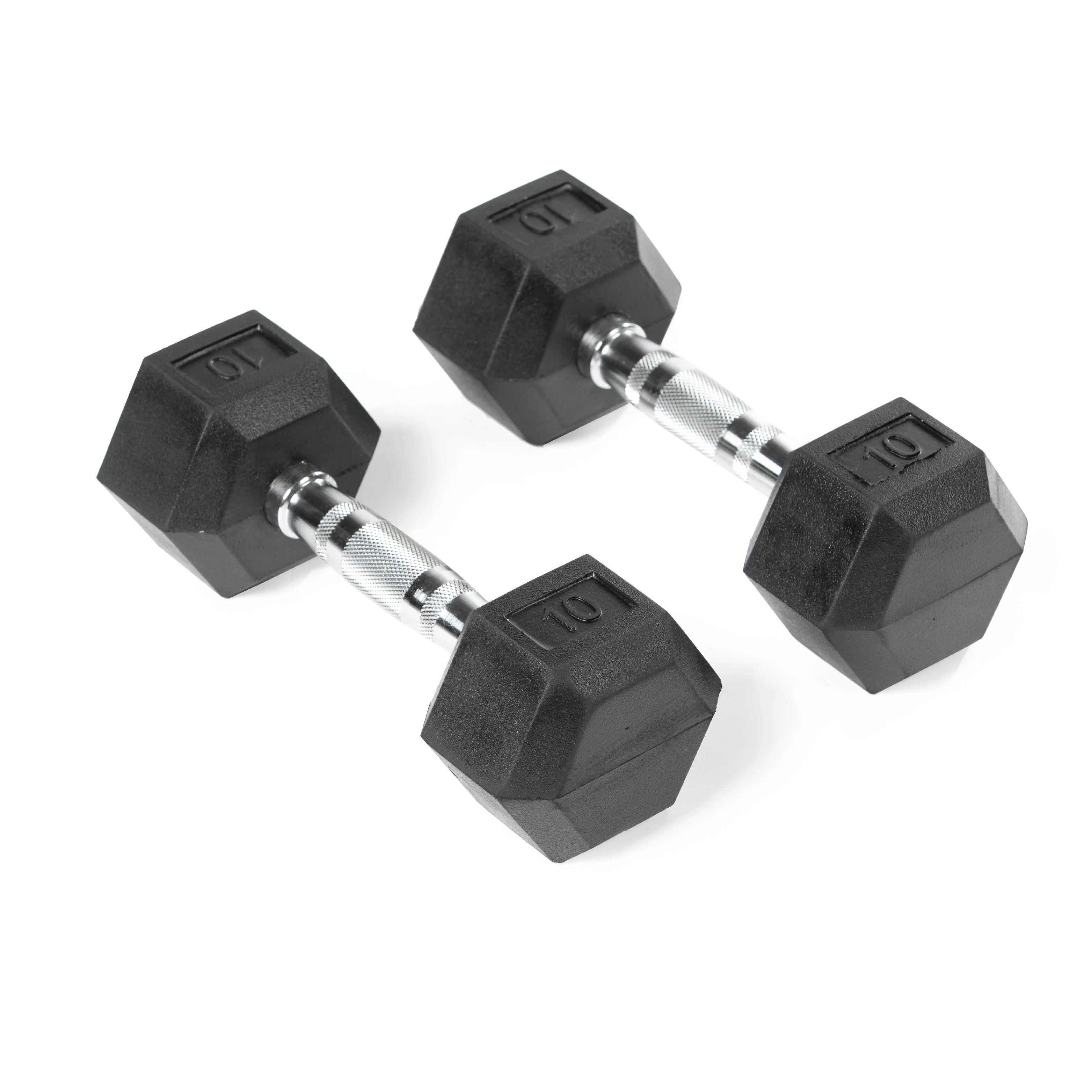 Scratch and Dent - 10 LB Rubber Hex Dumbbells - FINAL SALE
