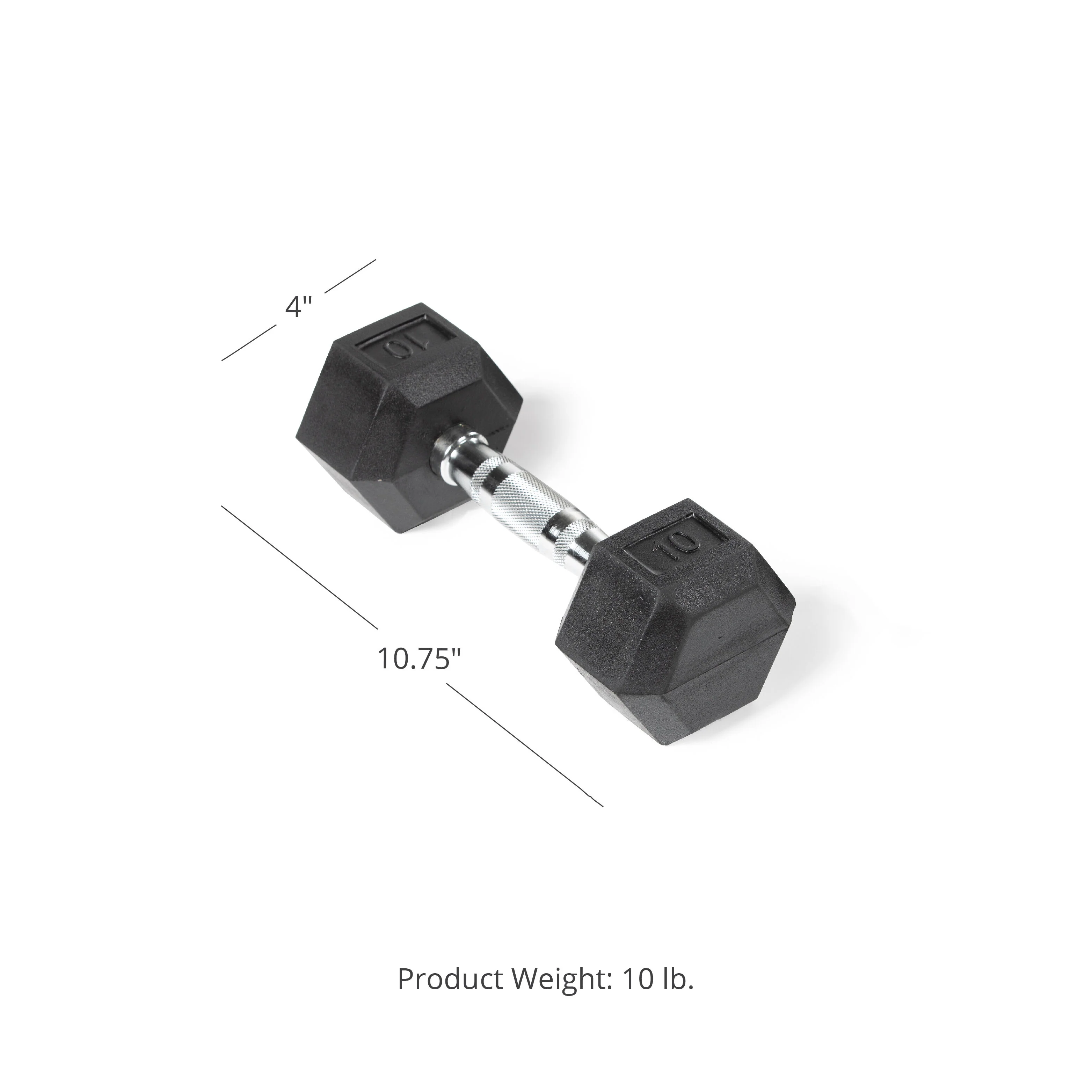 Scratch and Dent - 10 LB Rubber Hex Dumbbells - FINAL SALE - Image 6
