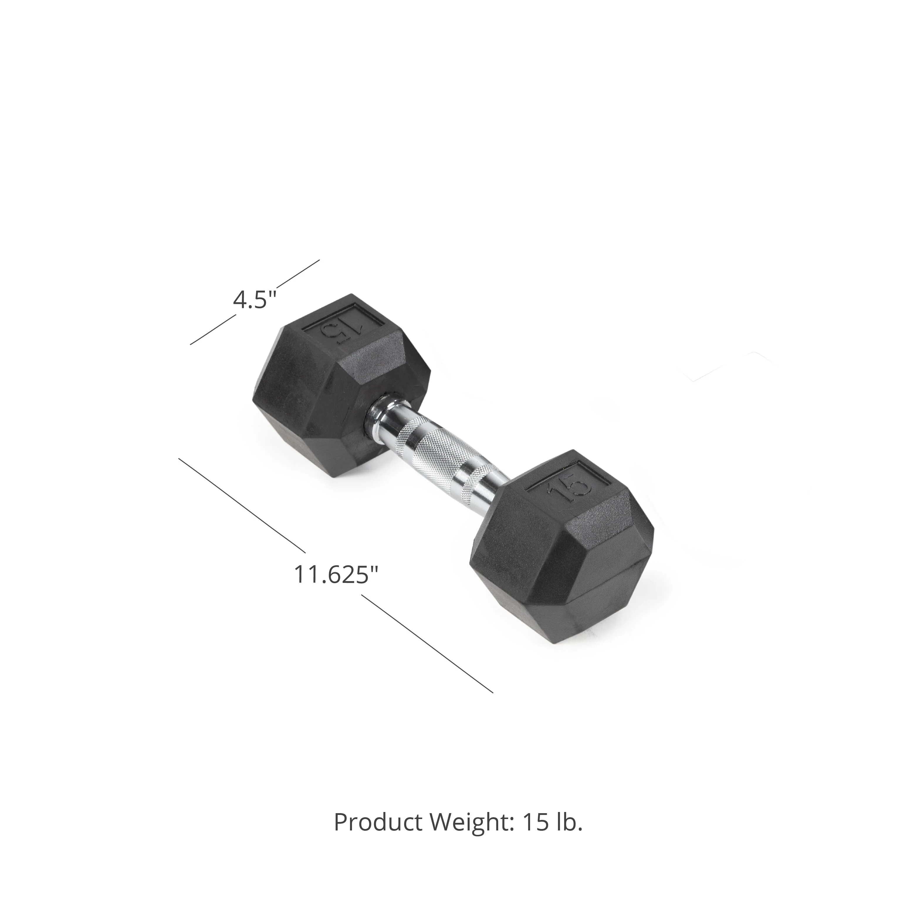 Scratch and Dent - 15 LB Rubber Hex Dumbbells - FINAL SALE - Image 6