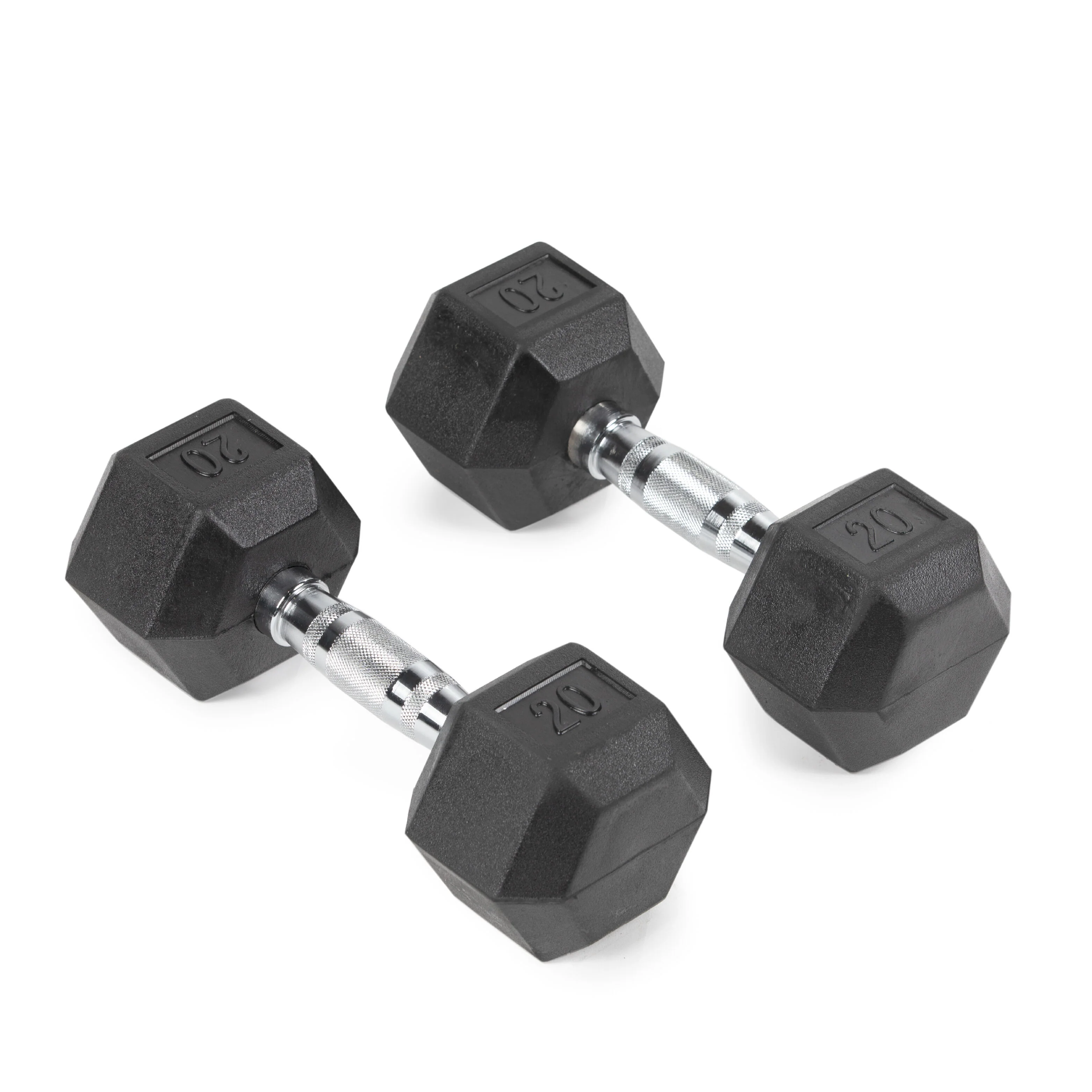Scratch and Dent - 20 LB Rubber Hex Dumbbells - FINAL SALE