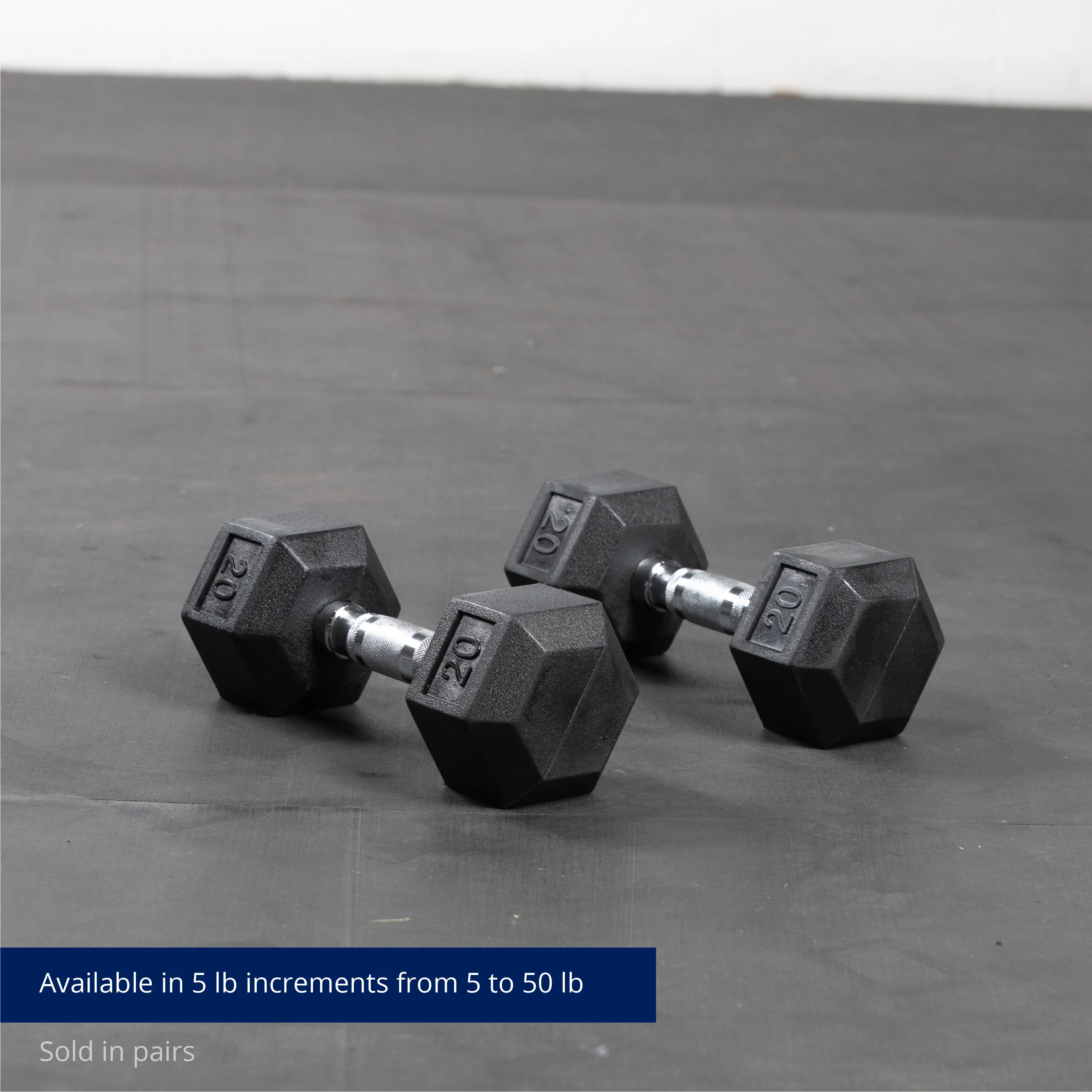 Scratch and Dent - 20 LB Rubber Hex Dumbbells - FINAL SALE - Image 2