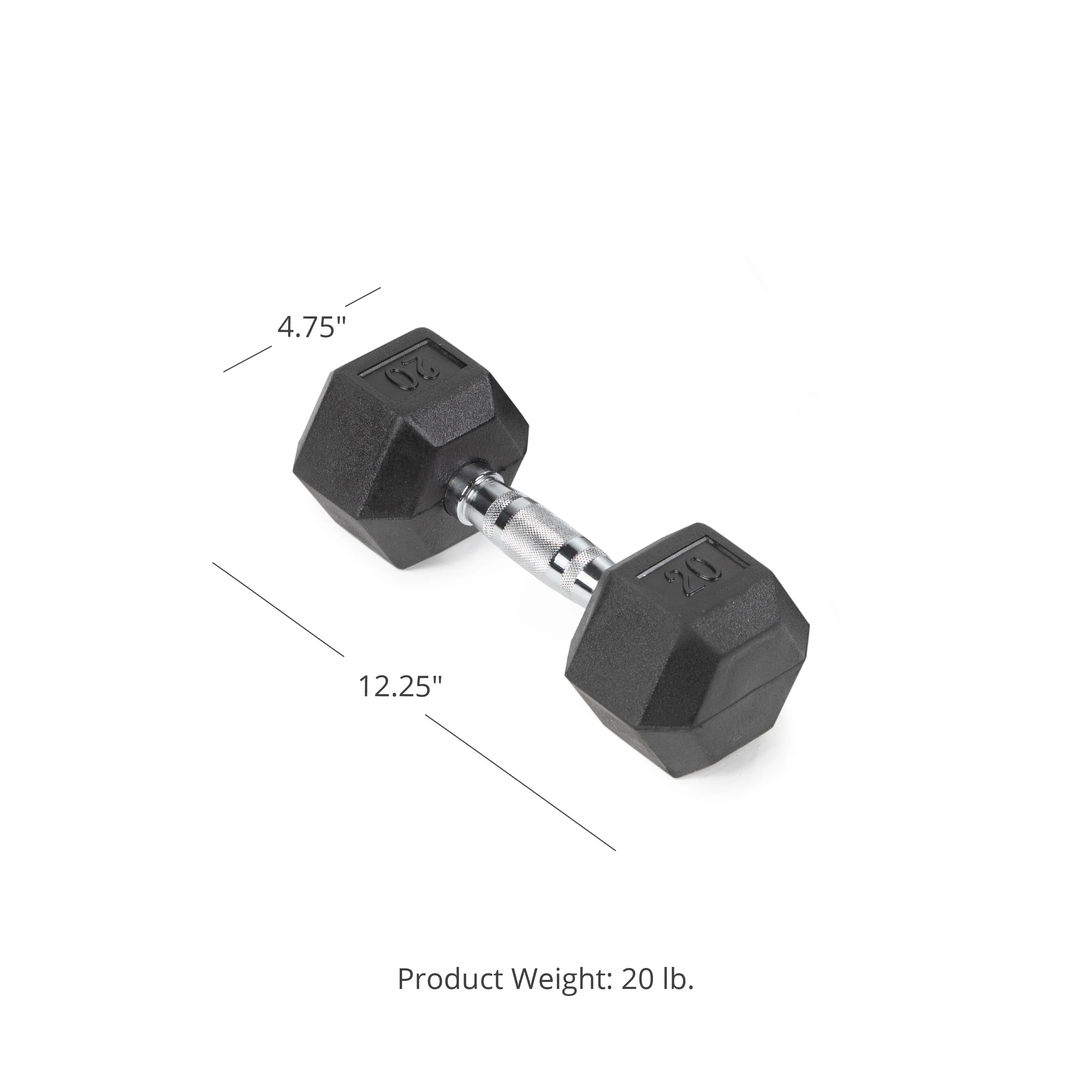 Scratch and Dent - 20 LB Rubber Hex Dumbbells - FINAL SALE - Image 6