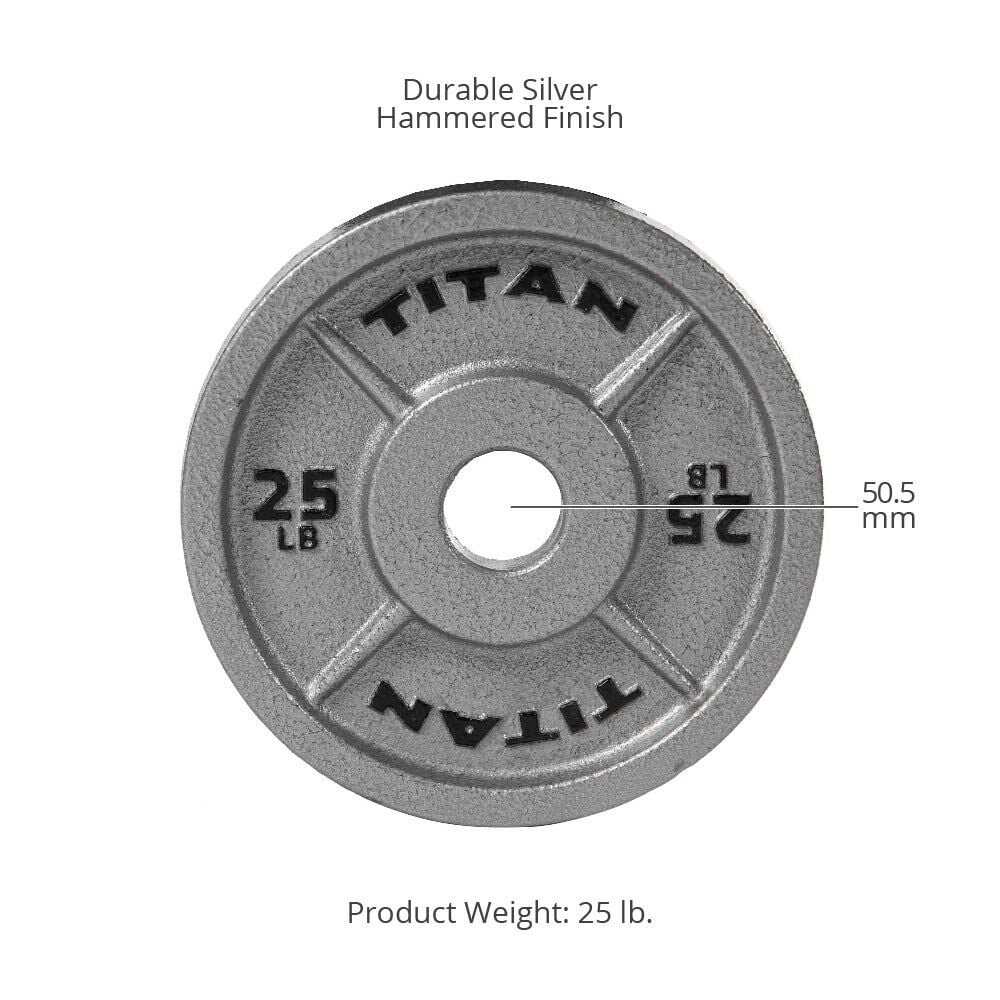 Scratch and Dent - 25 LB Pair Silver Series Cast Iron Olympic Plates - FINAL SALE - Image 2