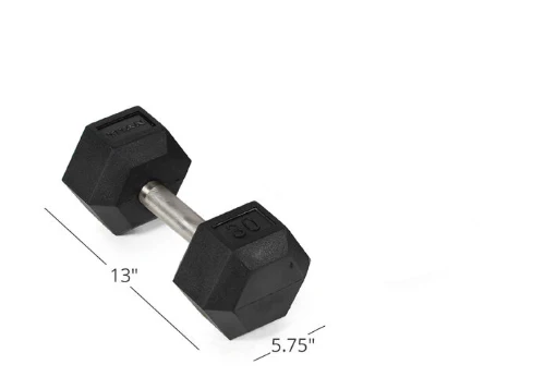 Scratch and Dent - 30 LB Straight Stainless Steel Hex Dumbbell - Single - FINAL SALE