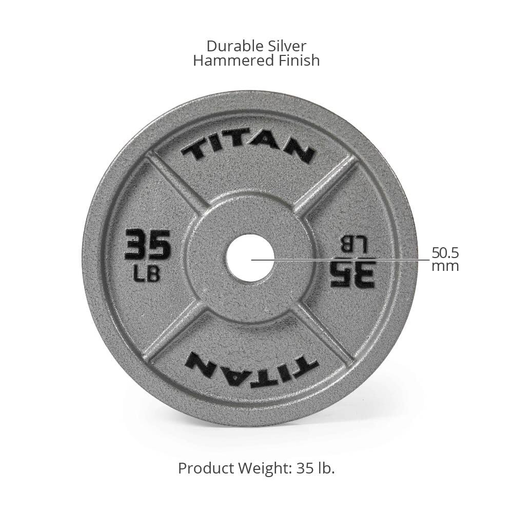 Scratch and Dent - 35 LB Single Silver Series Cast Iron Olympic Plate - FINAL SALE - Image 2