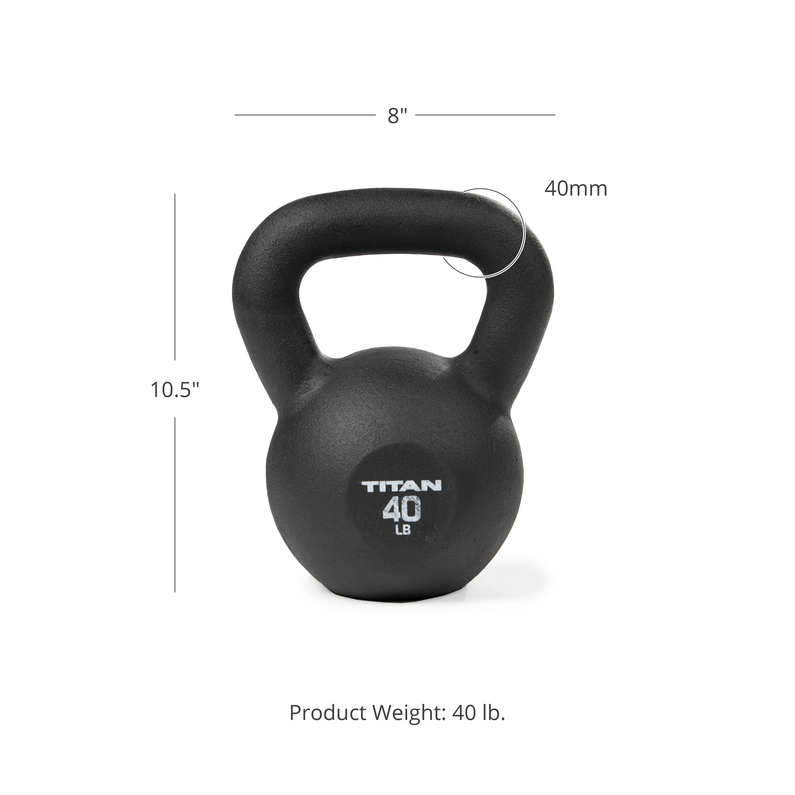 Scratch and Dent - 40 LB Cast Iron Kettlebell - FINAL SALE - Image 7