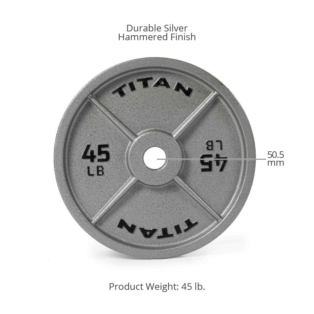 Scratch and Dent - 45 LB Single Silver Series Cast Iron Olympic Plate - FINAL SALE - Image 2