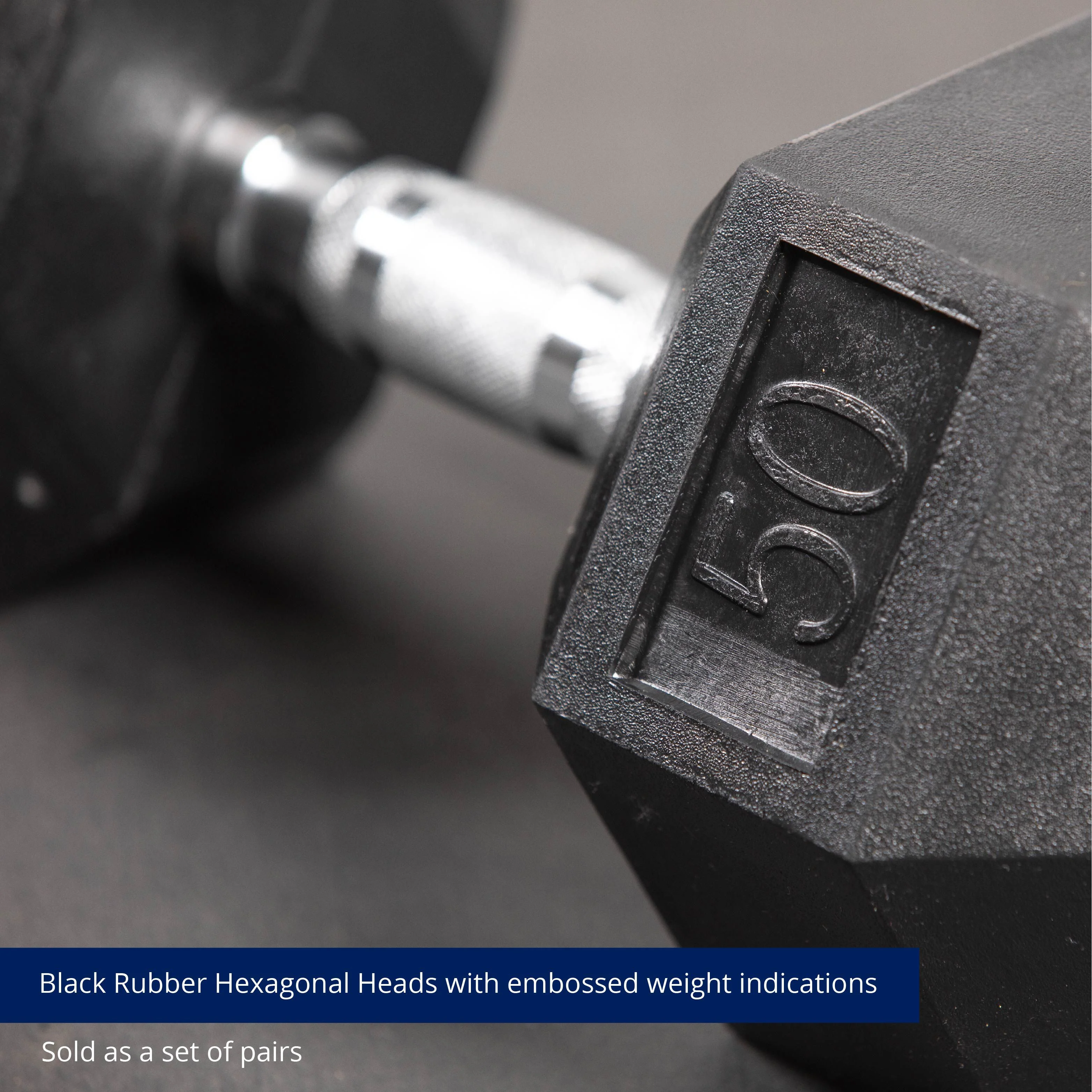 Scratch and Dent - 5 - 50 LB Pair Set Rubber Hex Dumbbells - FINAL SALE - Image 4