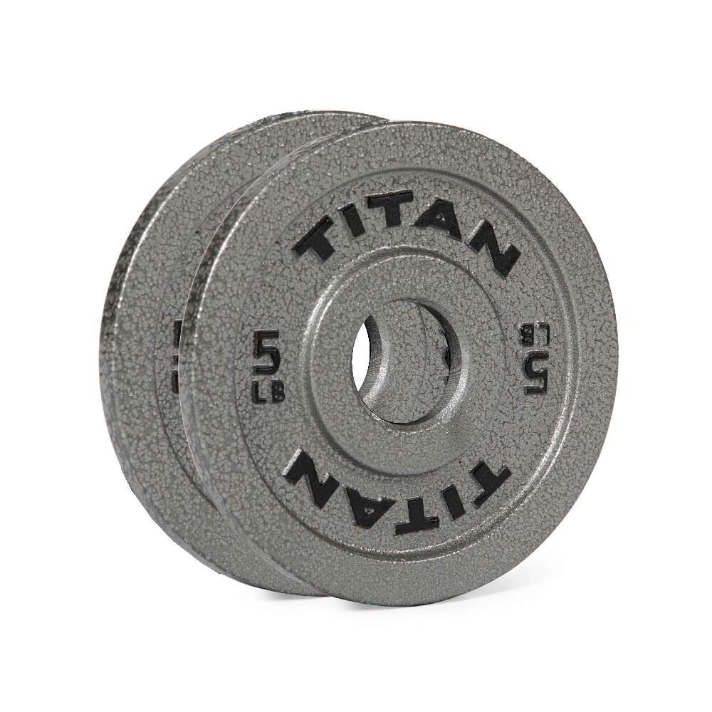 Scratch and Dent - 5 LB Pair Silver Series Cast Iron Olympic Plates - FINAL SALE
