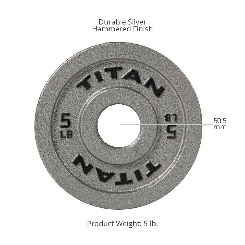 Scratch and Dent - 5 LB Pair Silver Series Cast Iron Olympic Plates - FINAL SALE - Image 2