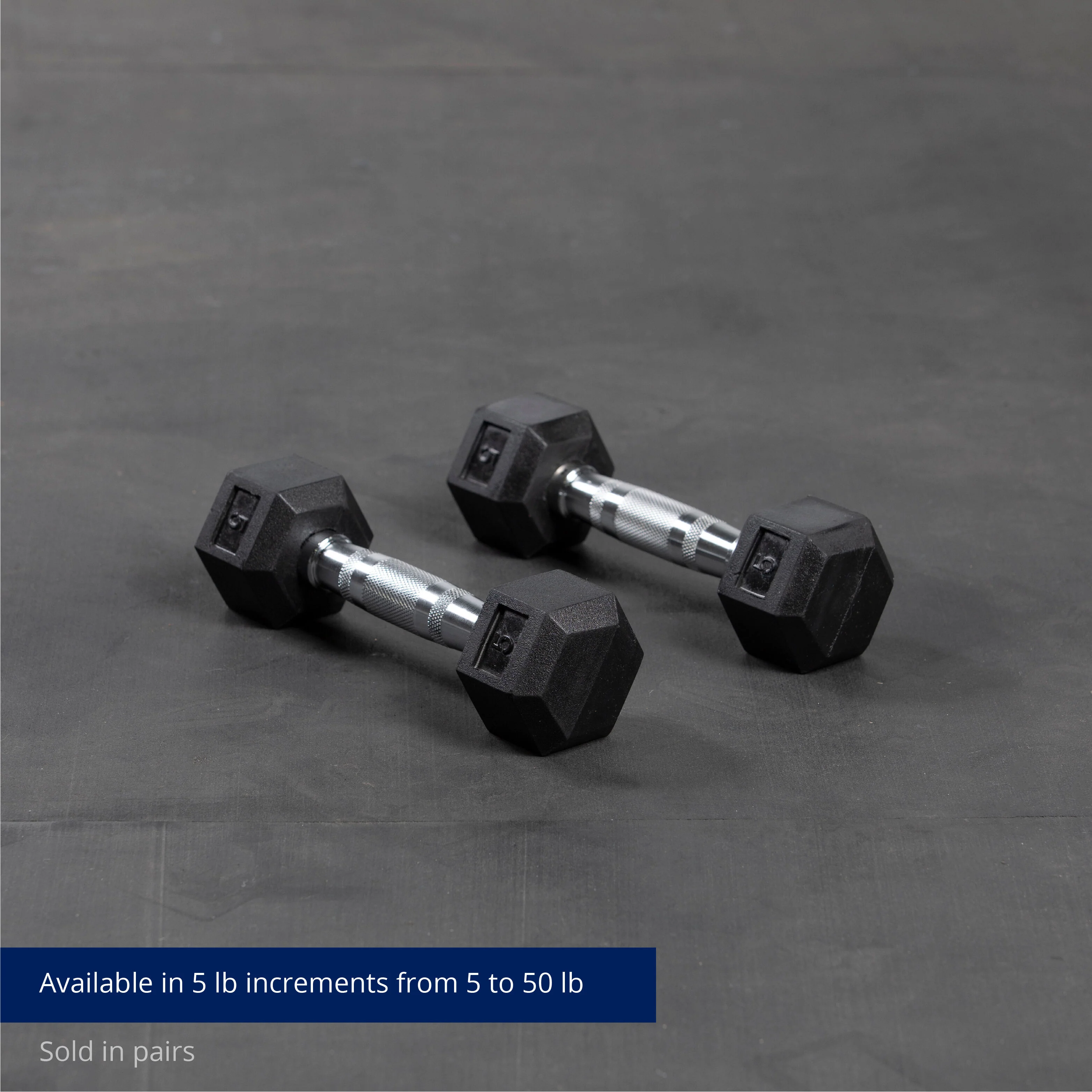 Scratch and Dent - 5 LB Rubber Hex Dumbbells - FINAL SALE - Image 2