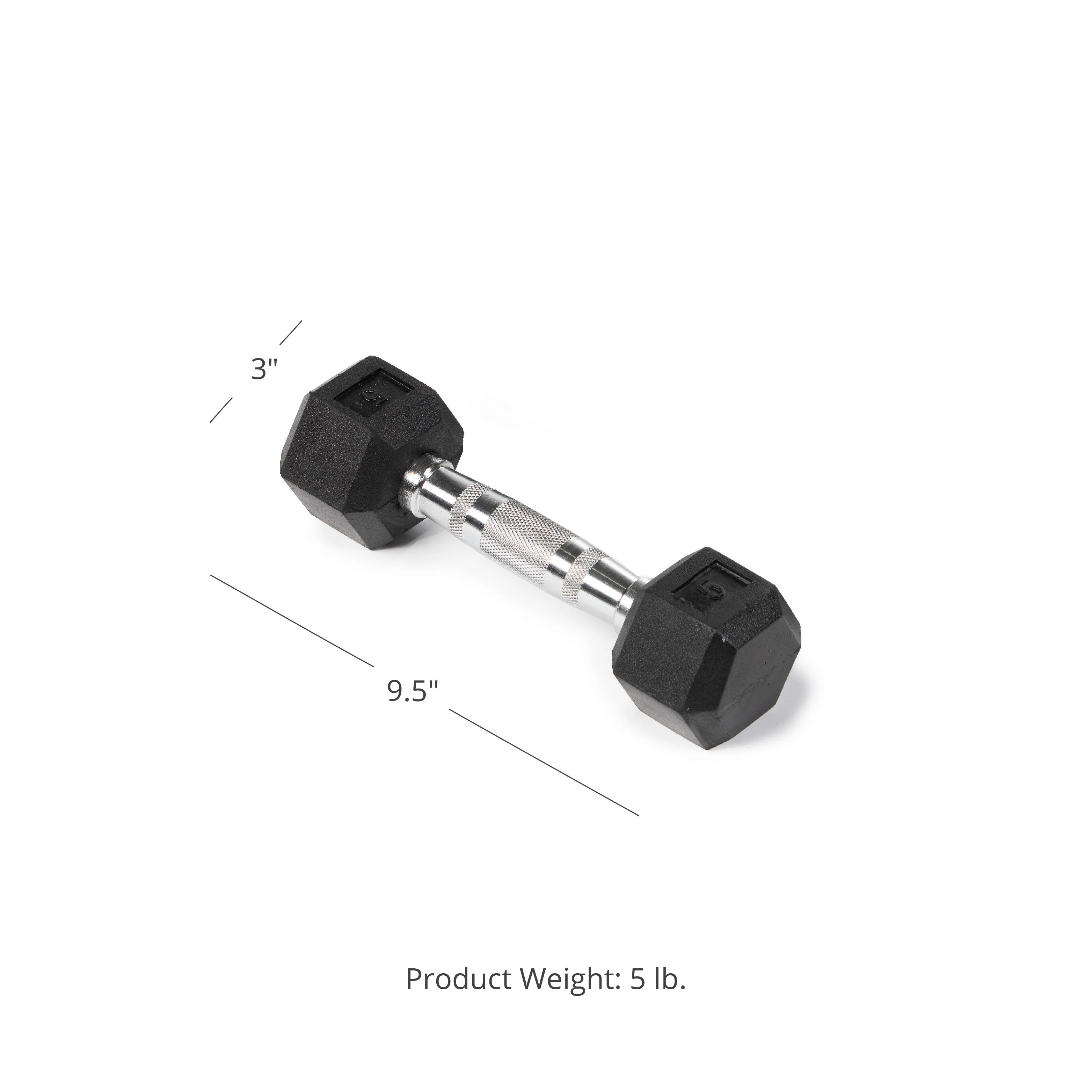 Scratch and Dent - 5 LB Rubber Hex Dumbbells - FINAL SALE - Image 6