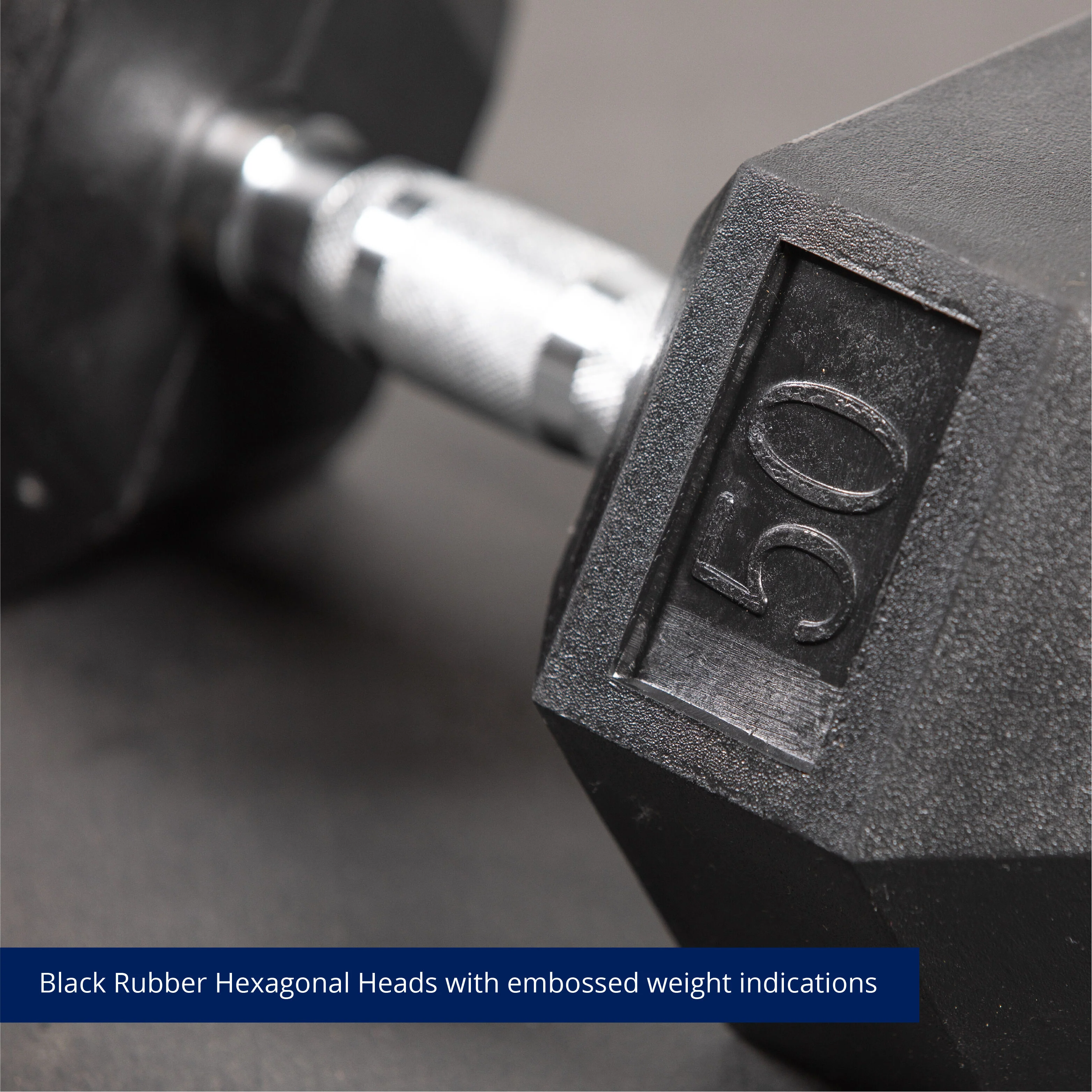 Scratch and Dent - 50 LB Rubber Hex Dumbbell - Single - FINAL SALE - Image 2