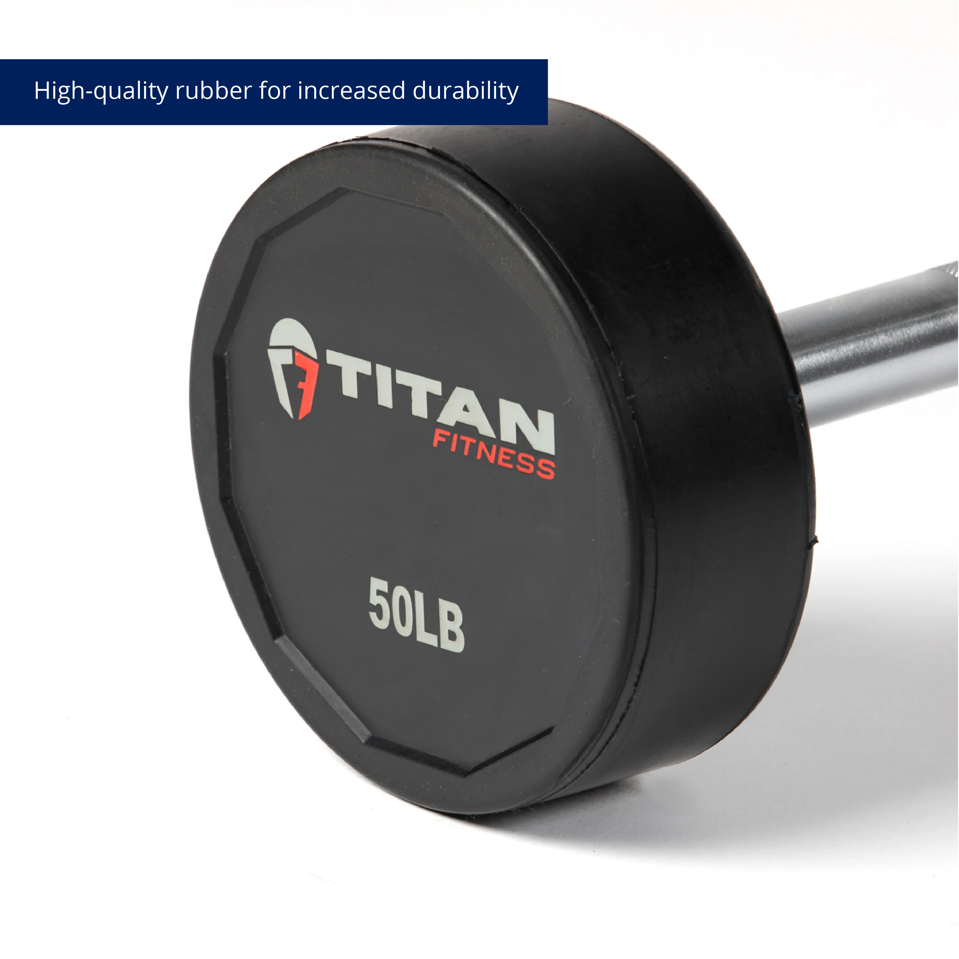 Scratch and Dent - 50 LB Straight Rubber Fixed Barbell - FINAL SALE - Image 7