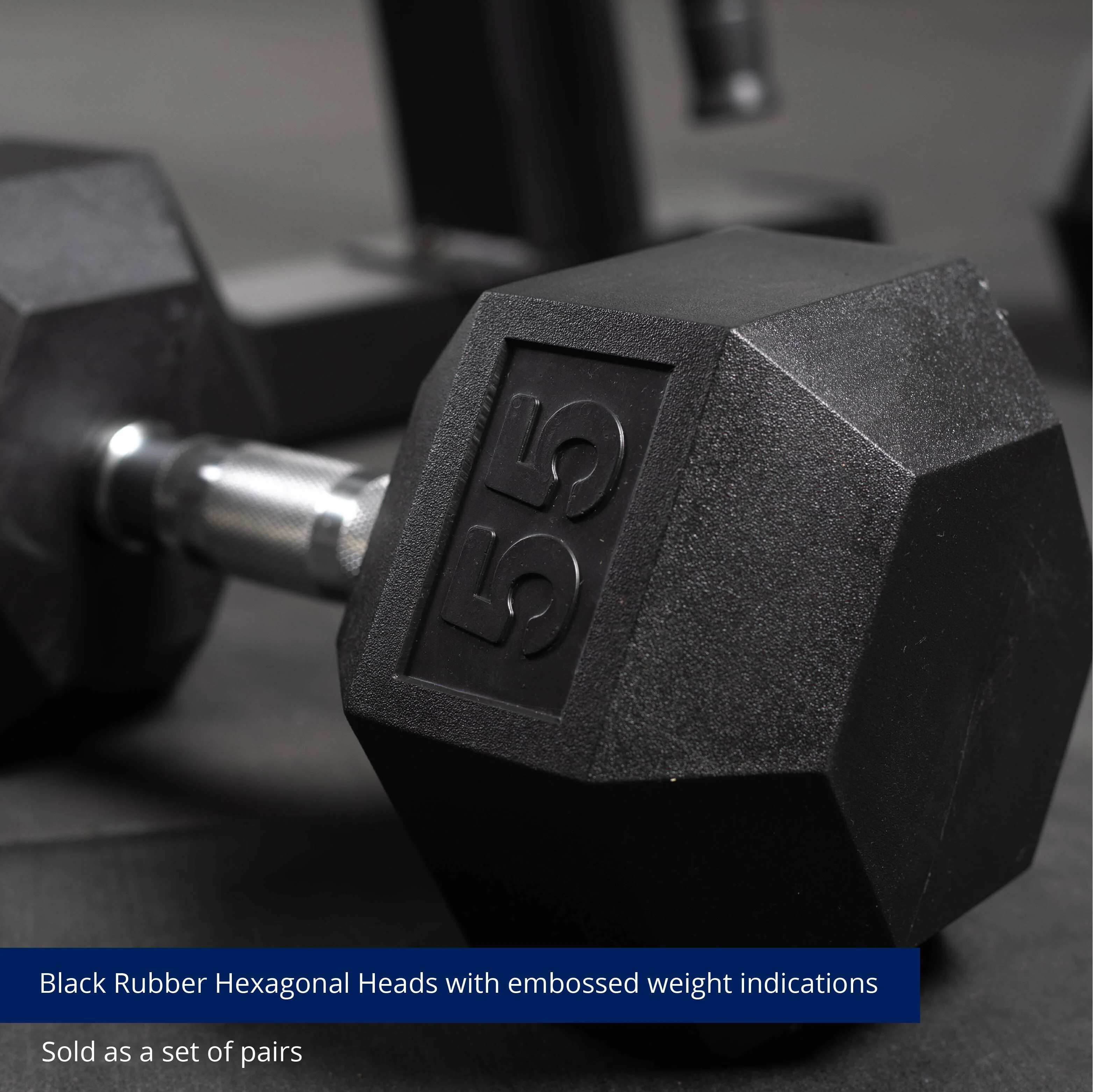 Scratch and Dent - 55 - 100 LB Pair Set Rubber Hex Dumbbells - FINAL SALE - Image 4