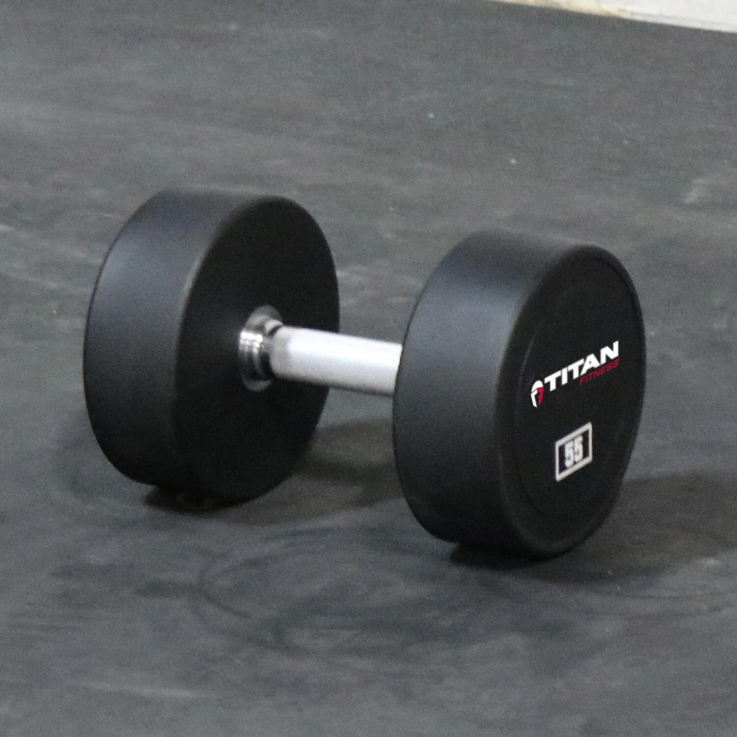 Scratch and Dent - 55 LB Single Round Urethane Dumbbell - FINAL SALE - Image 2