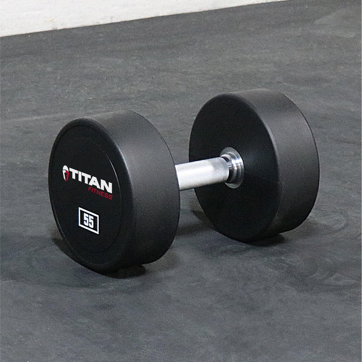 Scratch and Dent - 55 LB Single Round Urethane Dumbbell - FINAL SALE - Image 3
