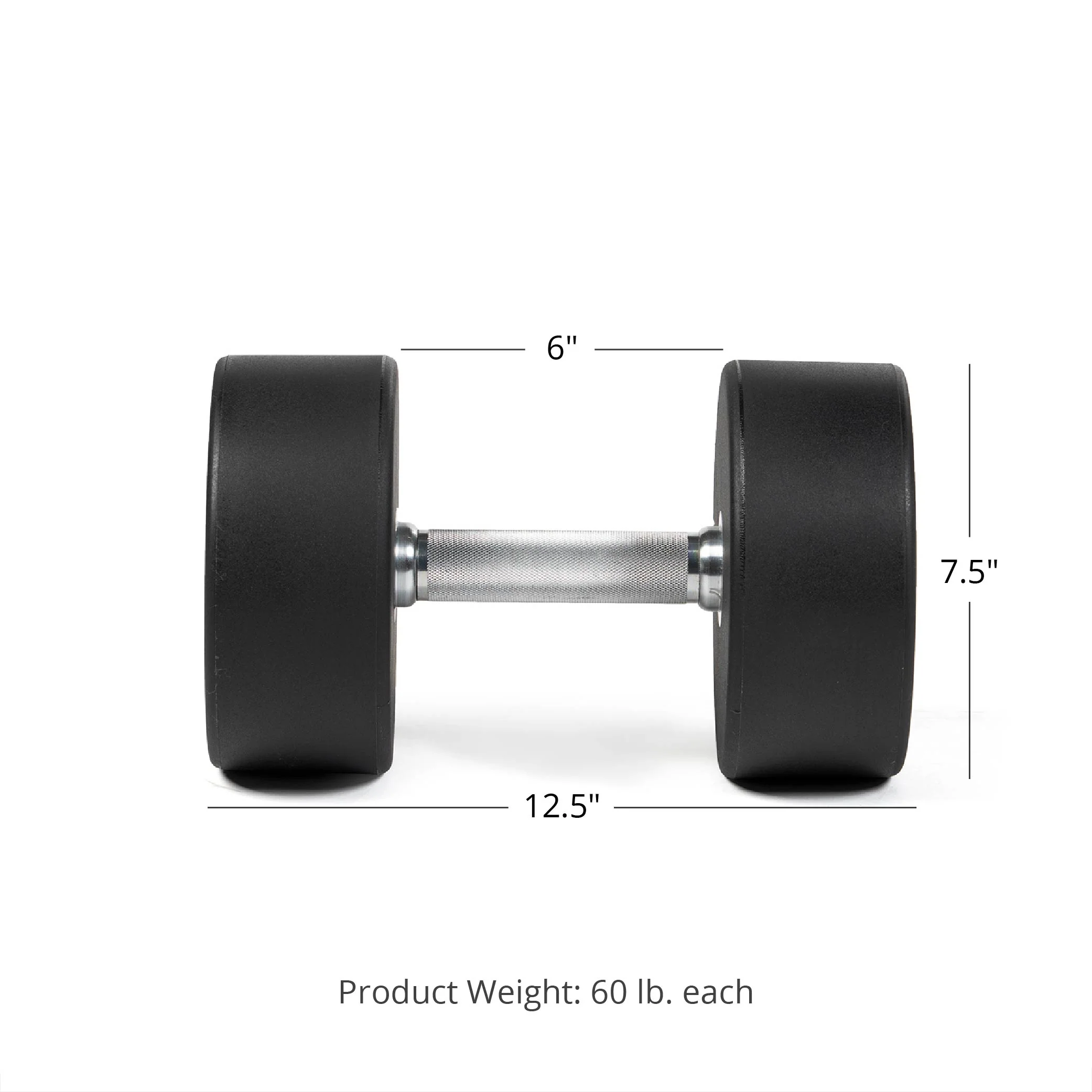 Scratch and Dent, 60 LB Classic Round Urethane Dumbbell - Image 4