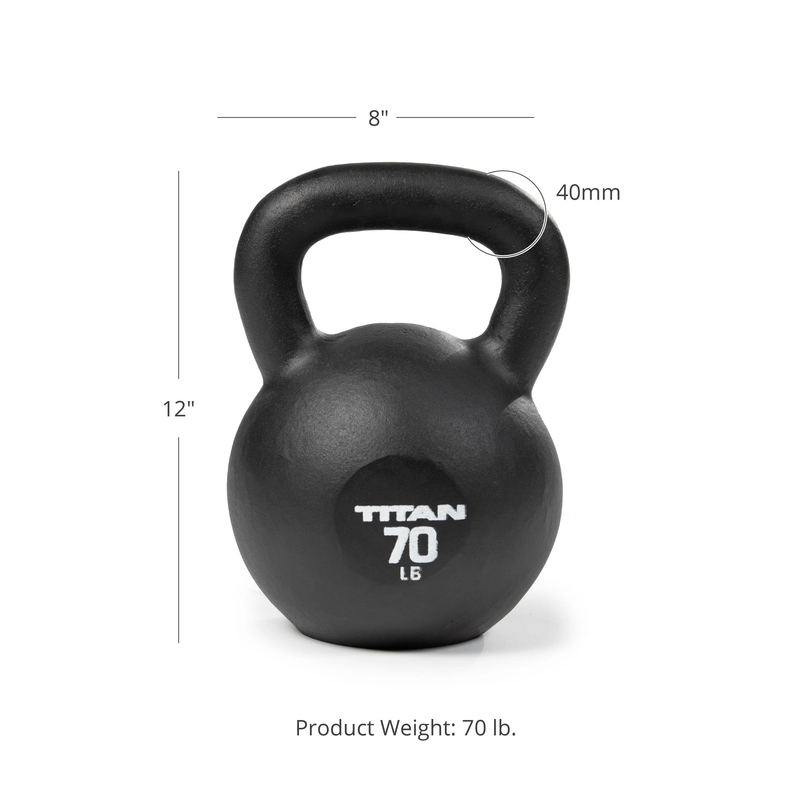 Scratch and Dent - 70 LB Cast Iron Kettlebell - FINAL SALE - Image 7