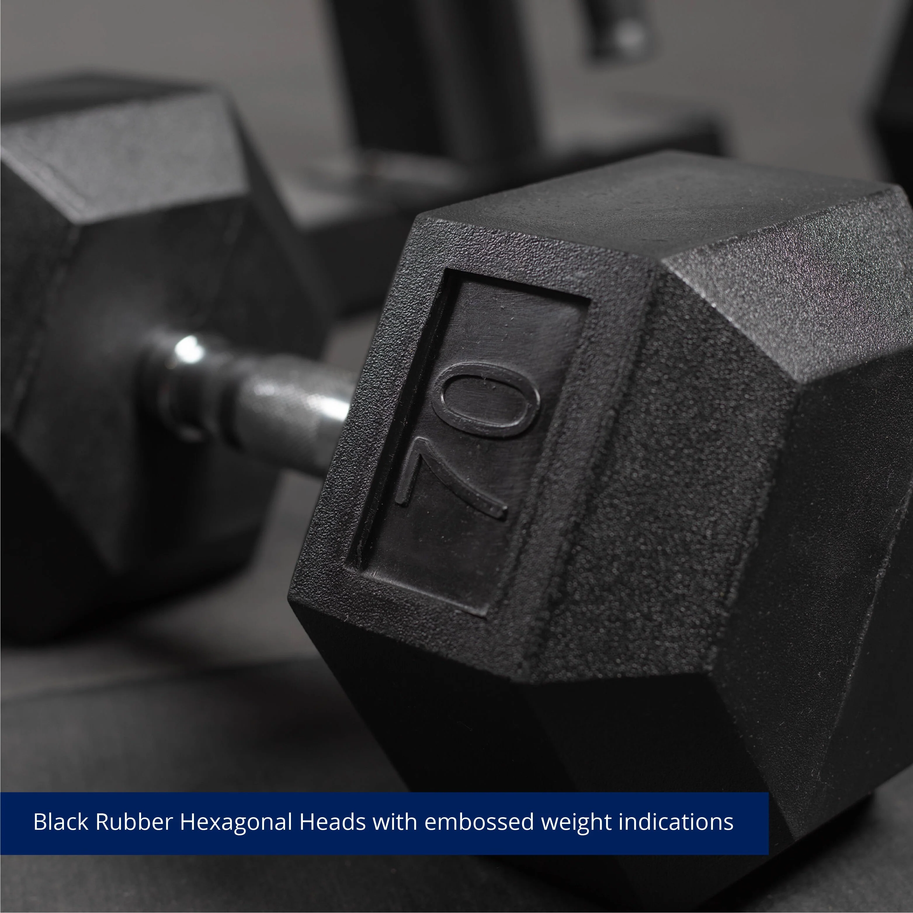 Scratch and Dent - 70 LB Rubber Hex Dumbbell - Single - FINAL SALE - Image 2