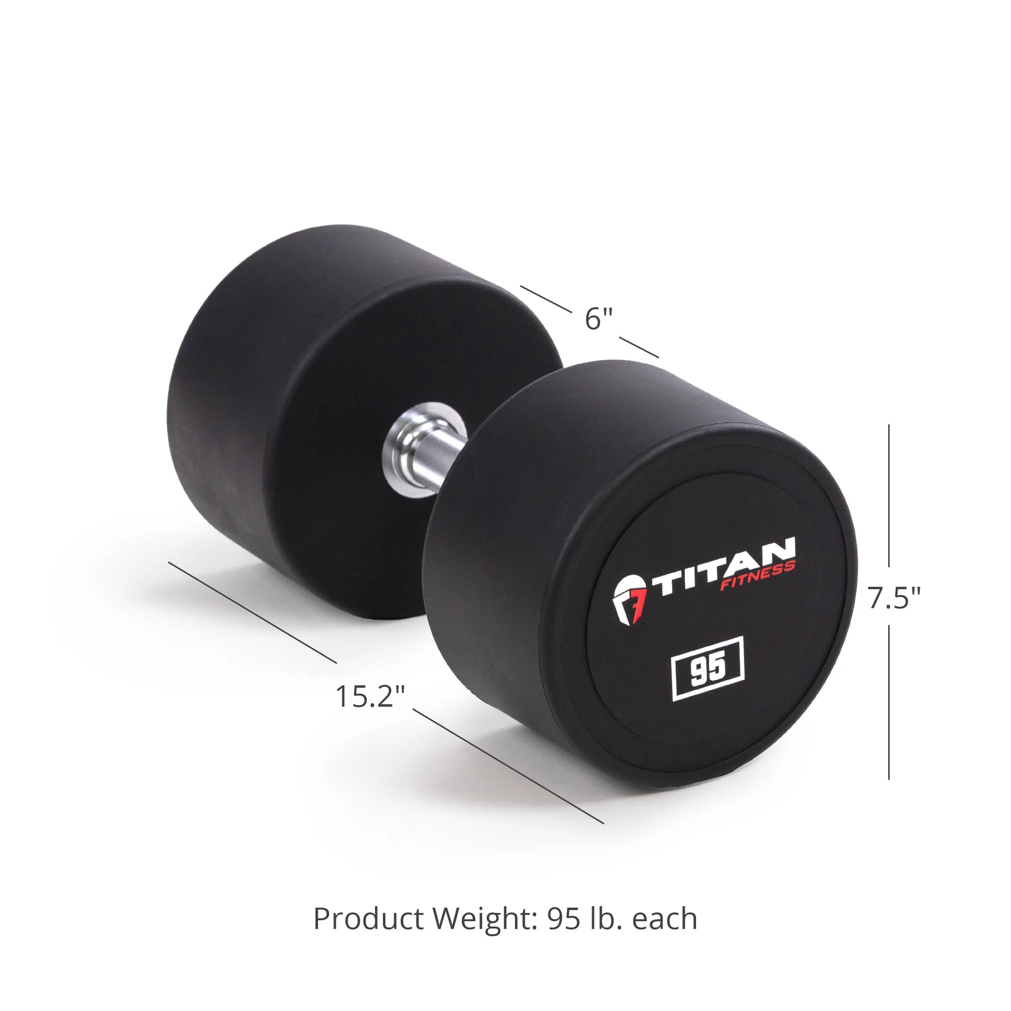 Scratch and Dent, 95 LB Classic Round Urethane Dumbbell - Image 8