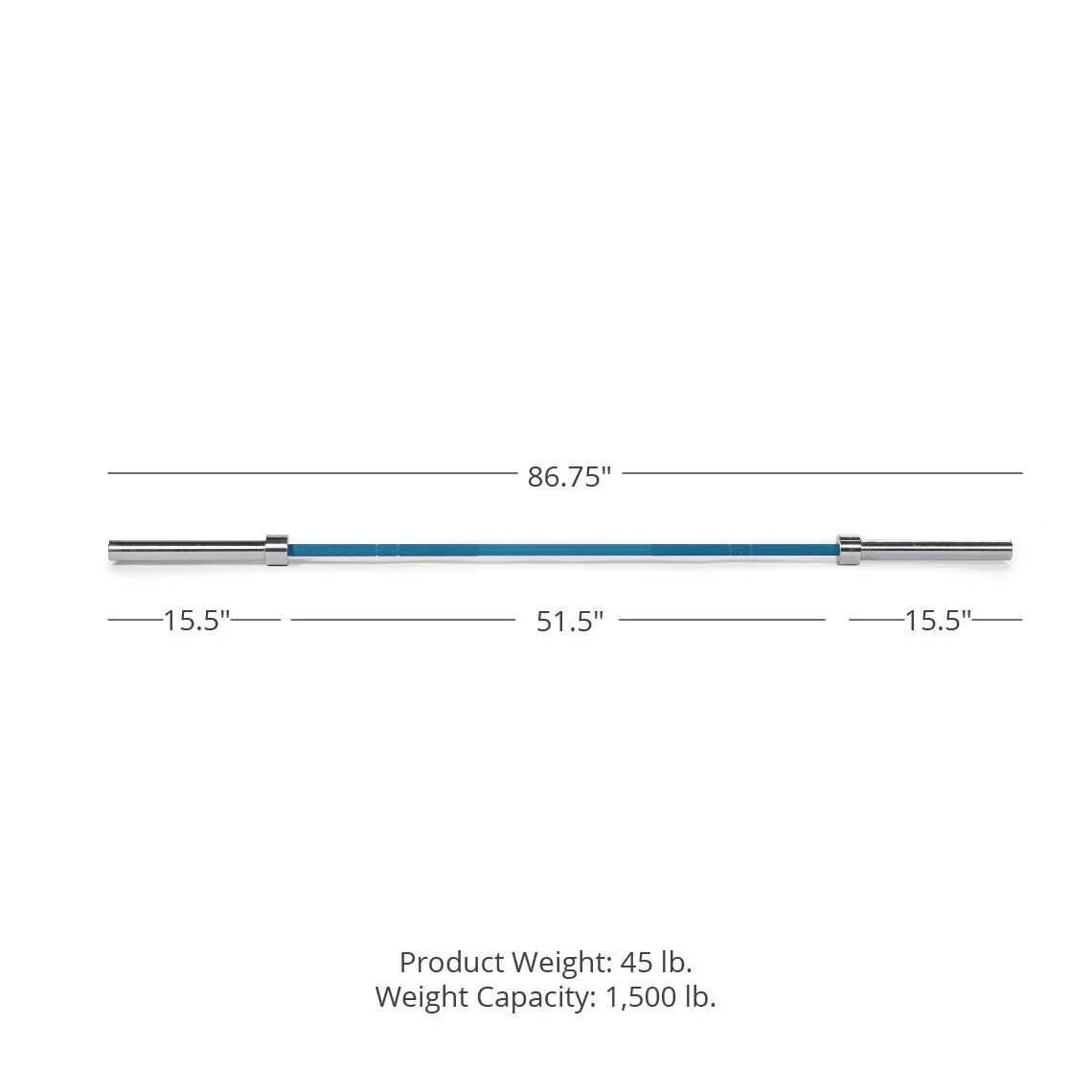 Scratch and Dent - Blues City Olympic Barbell | Made In USA | Blue Cerakote - FINAL SALE - Image 2