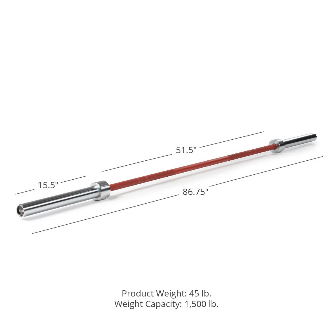 Scratch and Dent - Blues City Olympic Barbell | Made In USA | Red Cerakote - FINAL SALE - Image 4