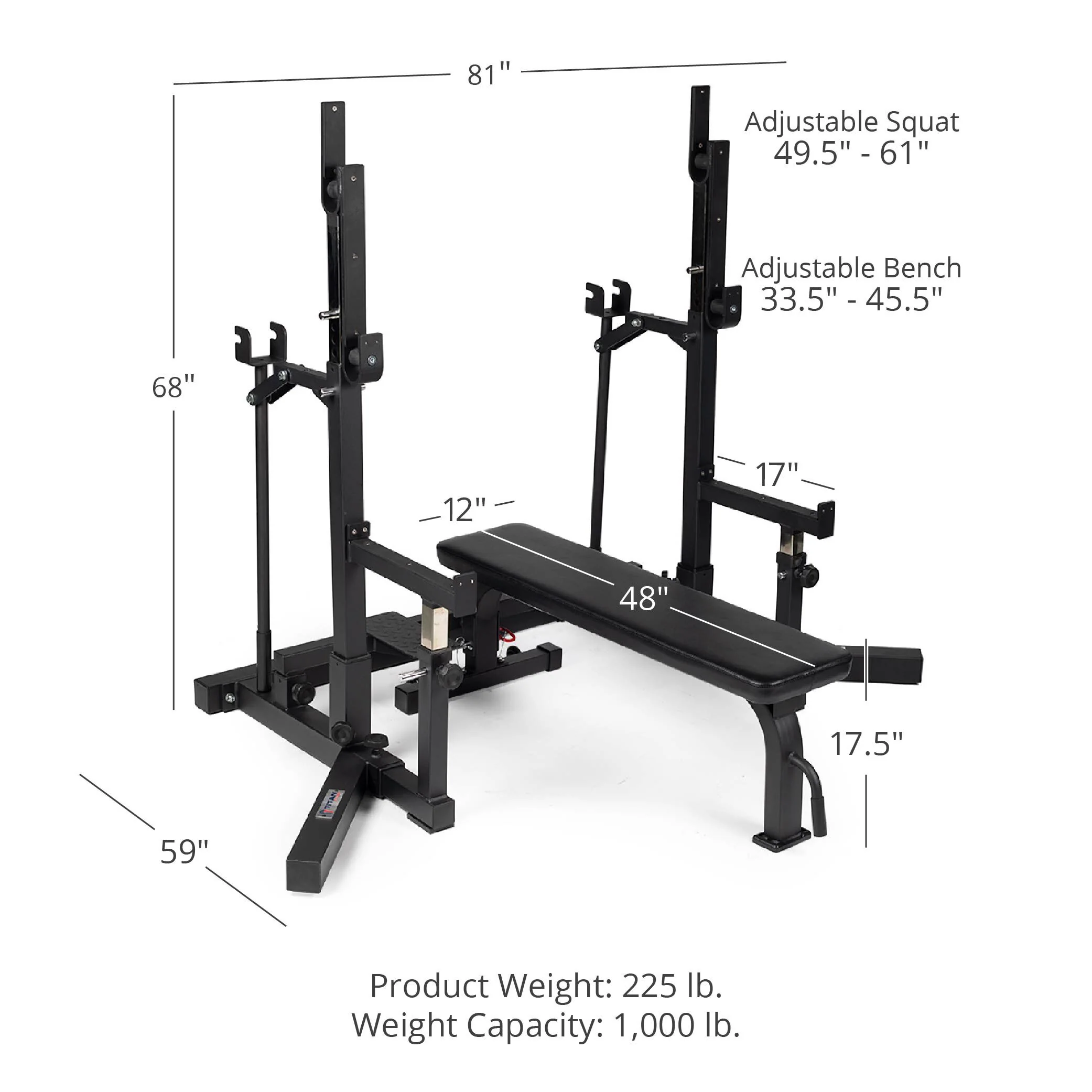 Scratch and Dent - Competition Bench and Squat Rack Combo - FINAL SALE - Image 2