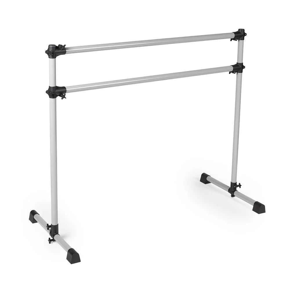 Scratch and Dent - Double Freestanding Ballet Barre | White Aluminum - FINAL SALE