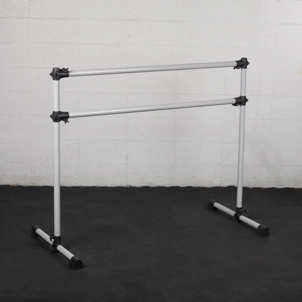 Scratch and Dent - Double Freestanding Ballet Barre | White Aluminum - FINAL SALE - Image 3
