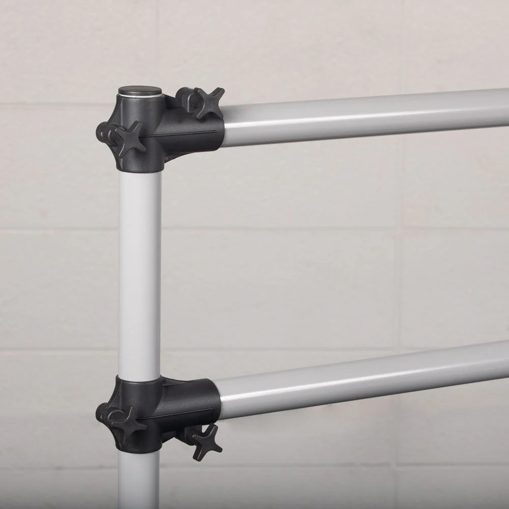 Scratch and Dent - Double Freestanding Ballet Barre | White Aluminum - FINAL SALE - Image 4