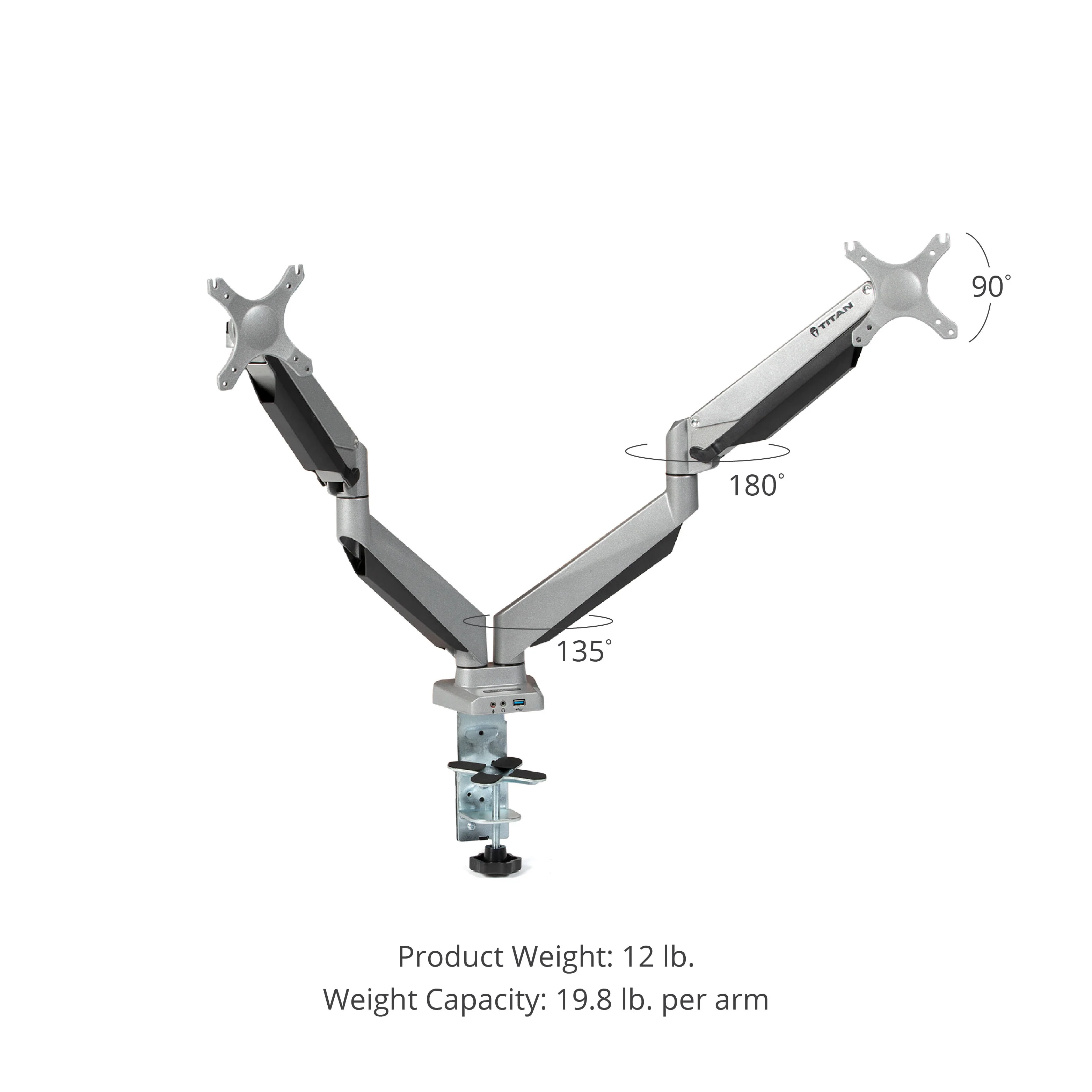 Scratch and Dent - Dual Monitor Aluminum Gas Spring Mount - FINAL SALE - Image 2