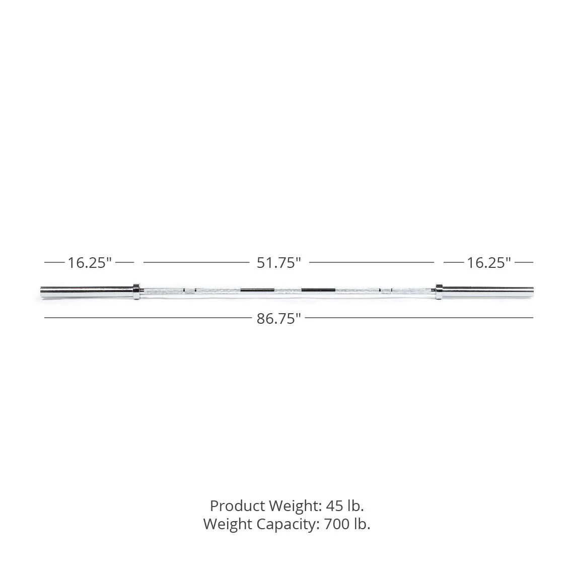 Scratch and Dent - Economy Olympic Bar – 84-in - FINAL SALE - Image 11