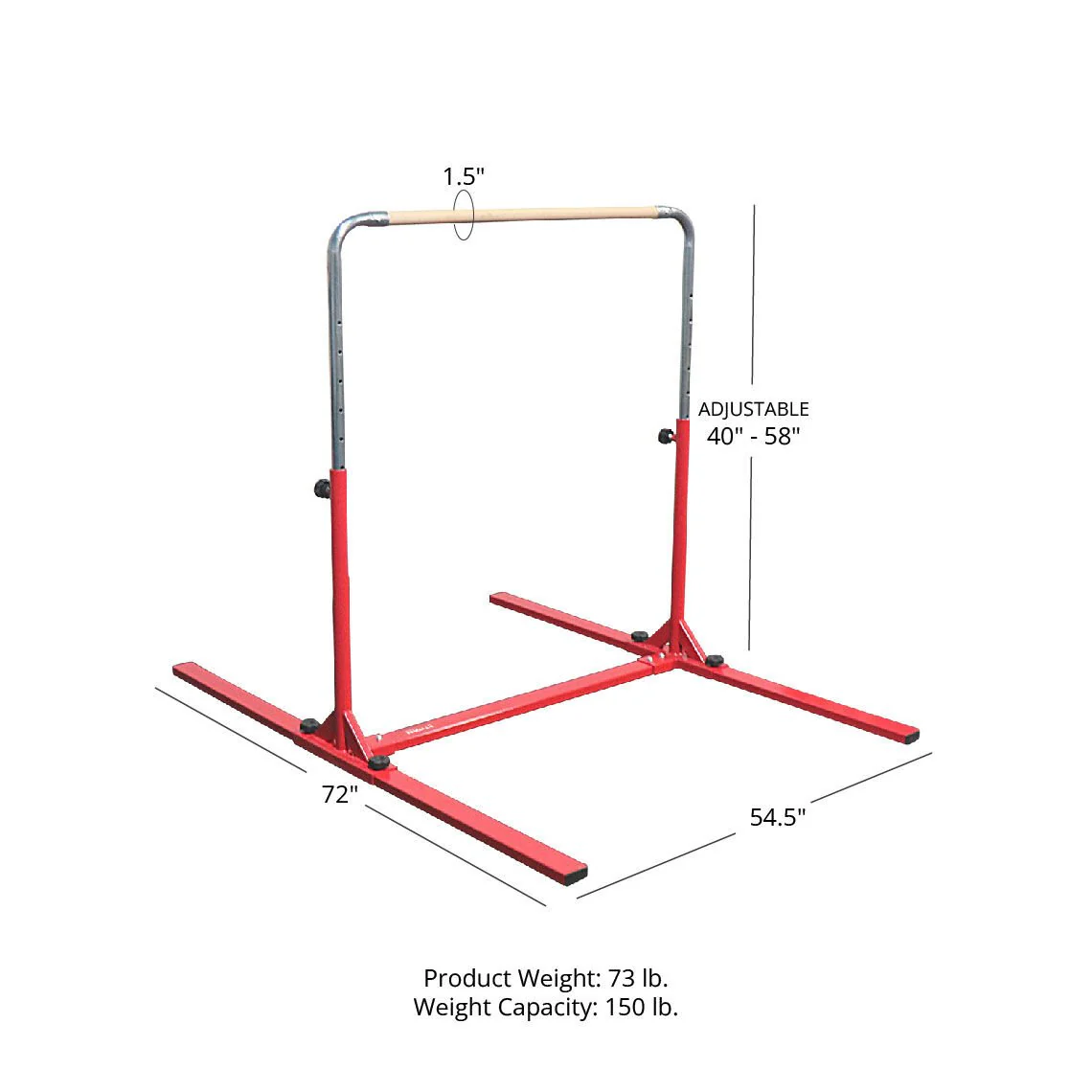 Scratch and Dent - Heavy Duty Jr. Gymnastics Kip Bar - FINAL SALE - Image 9