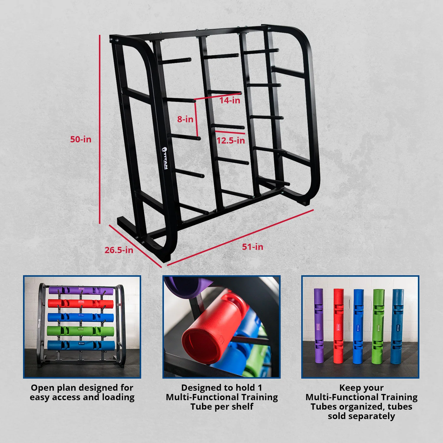 Scratch and Dent - Multi-Functional Training Tube Storage Rack - FINAL SALE - Image 2
